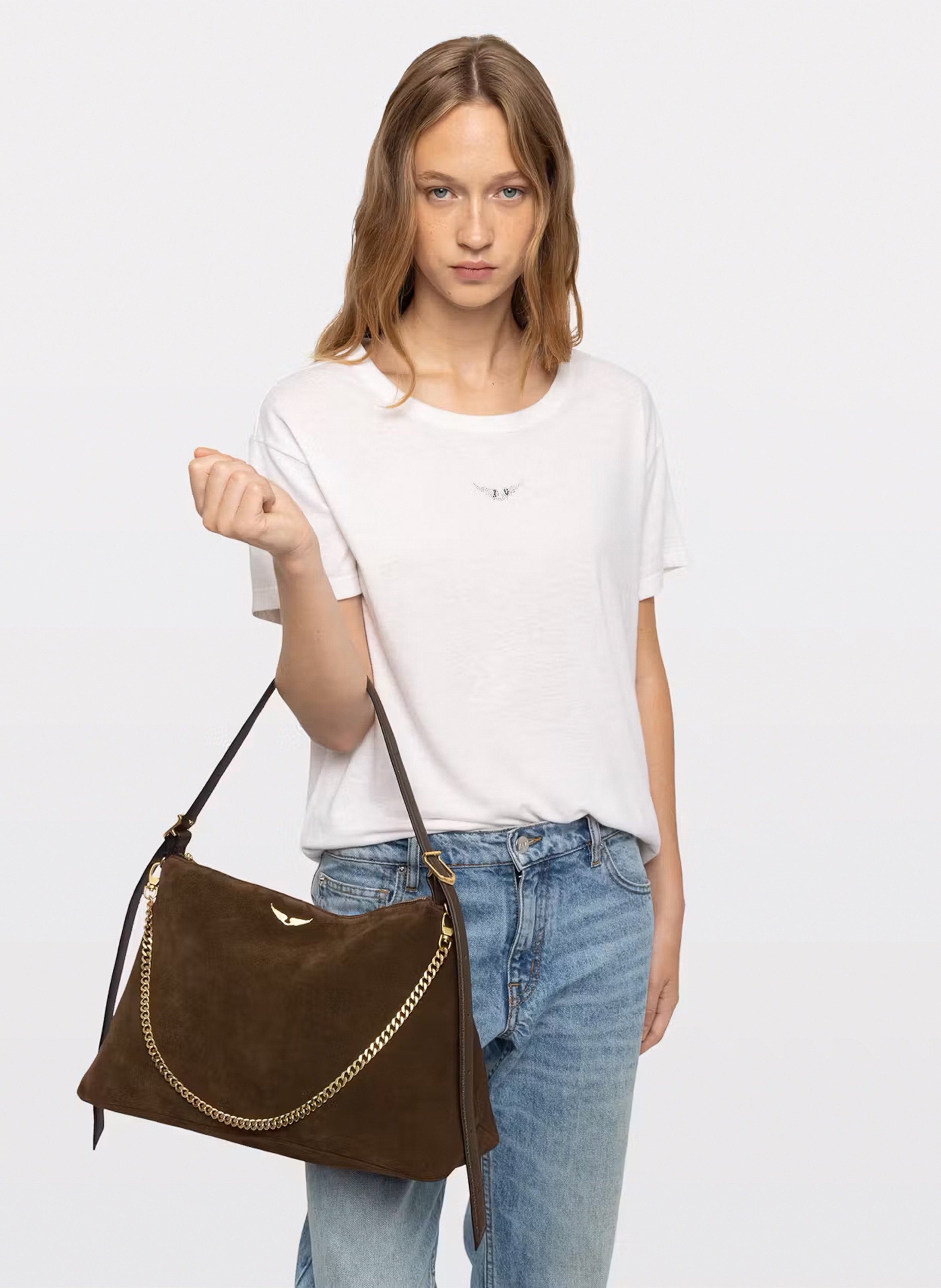 Sac à main en cuir ZADIG&VOLTAIRE Marron