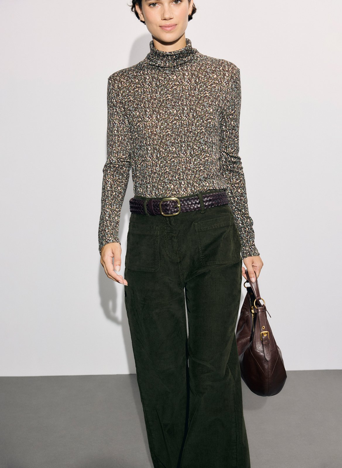 Ausgestellte Hose aus Baumwoll-Mix GERARD DAREL Khaki