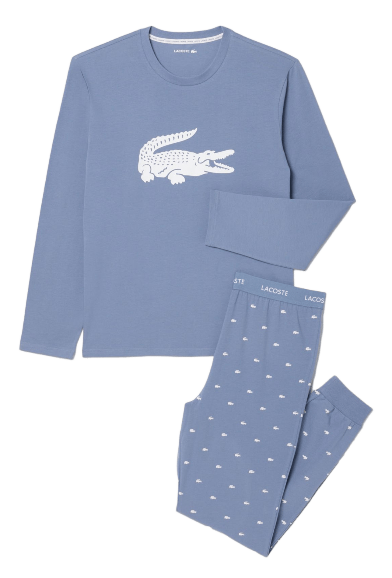 Zweiteiliger Pyjama aus Baumwoll-Mix LACOSTE Grau