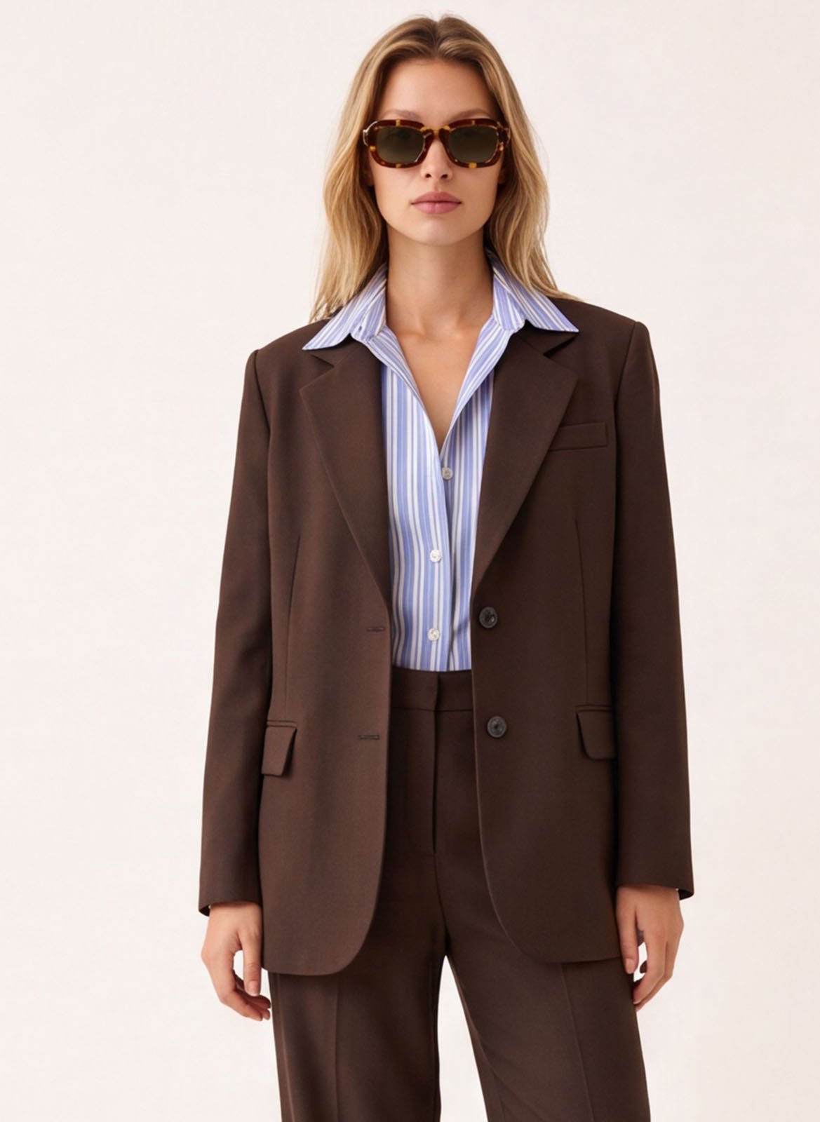 Rechte blazer met reverskraag KOOKAI Bruin