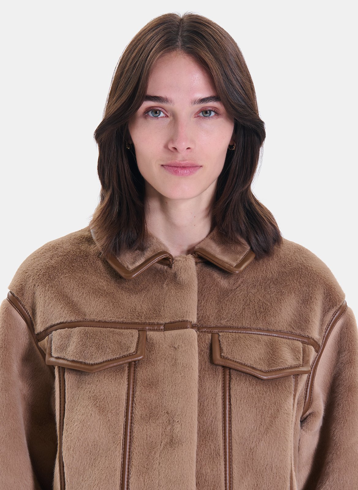 Short reversible oversized jacket ZAPA Brown