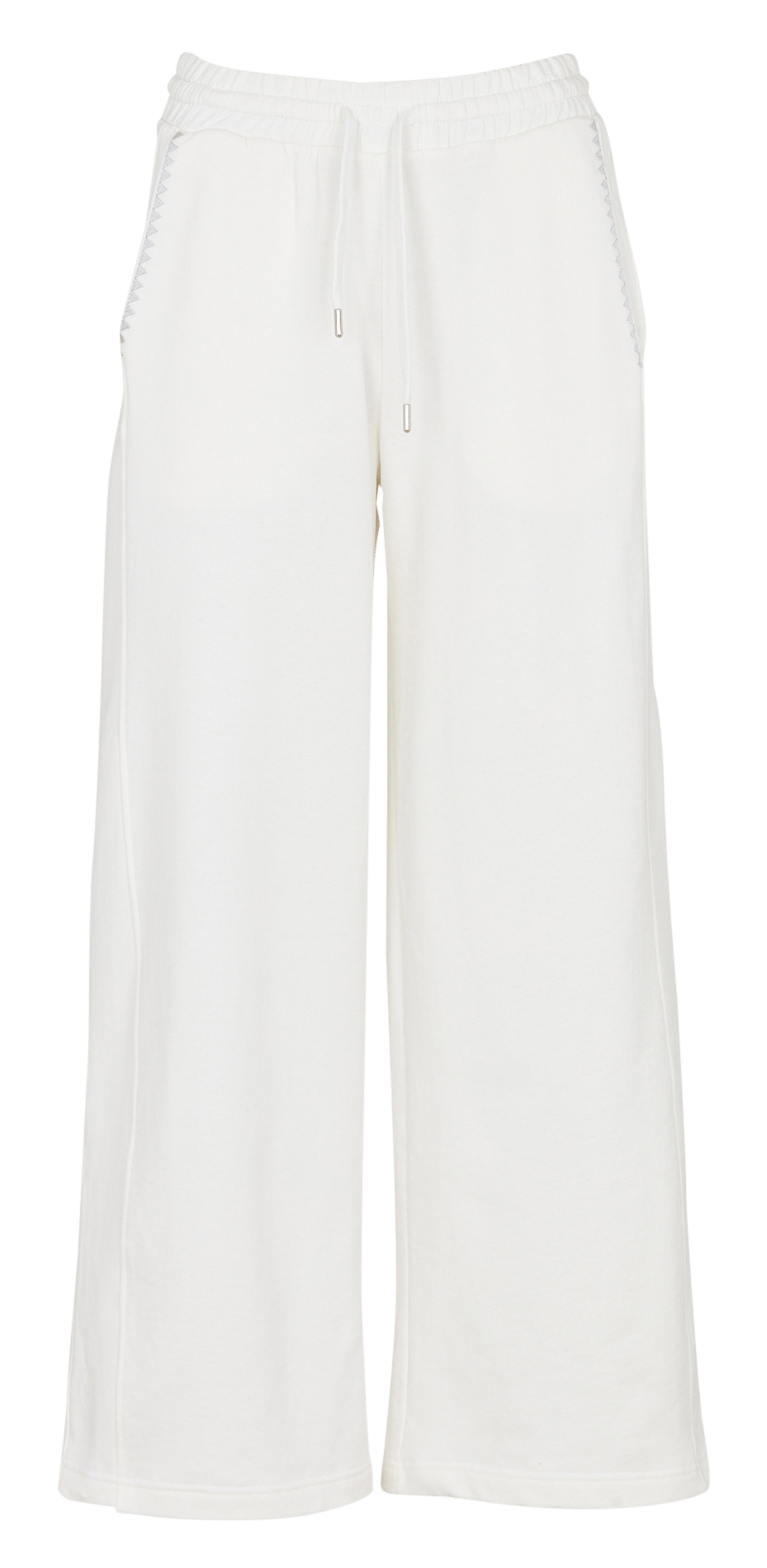 Jogging droit large en coton BERENICE Blanc
