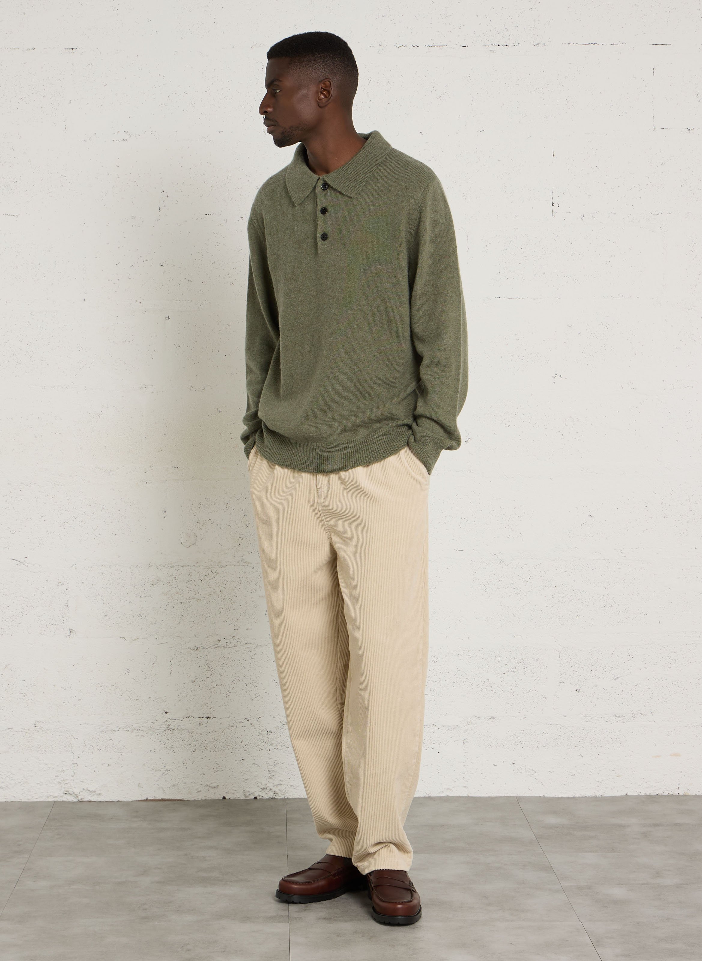 Wide-leg cotton corduroy trousers SOLID Beige