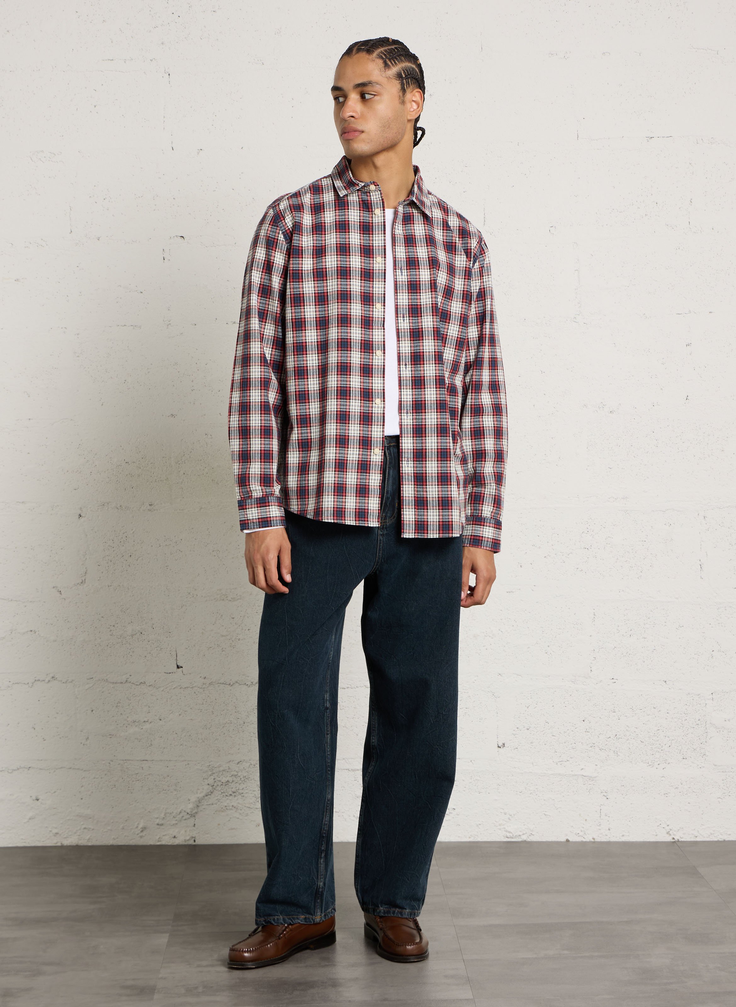 Straight cotton shirt PEPE JEANS Red