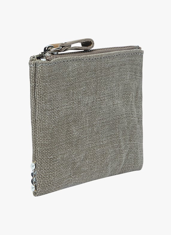 Kosmetiktasche aus leinen mit pailletten Calcaire Vanessa bruno