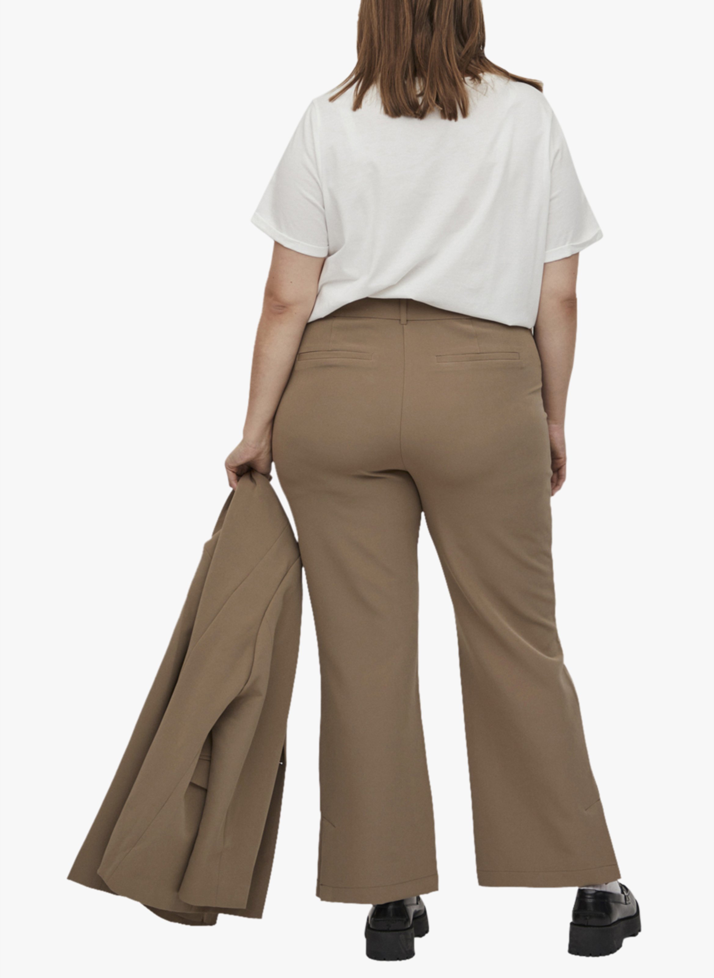 Pantalon large classique EVOKED Marron