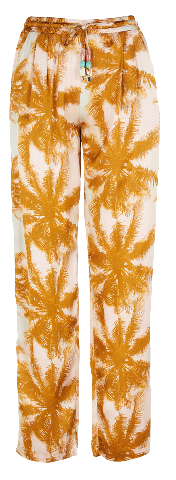 Straight-leg pants with palm tree print LA PETITE FRANCAISE Orange