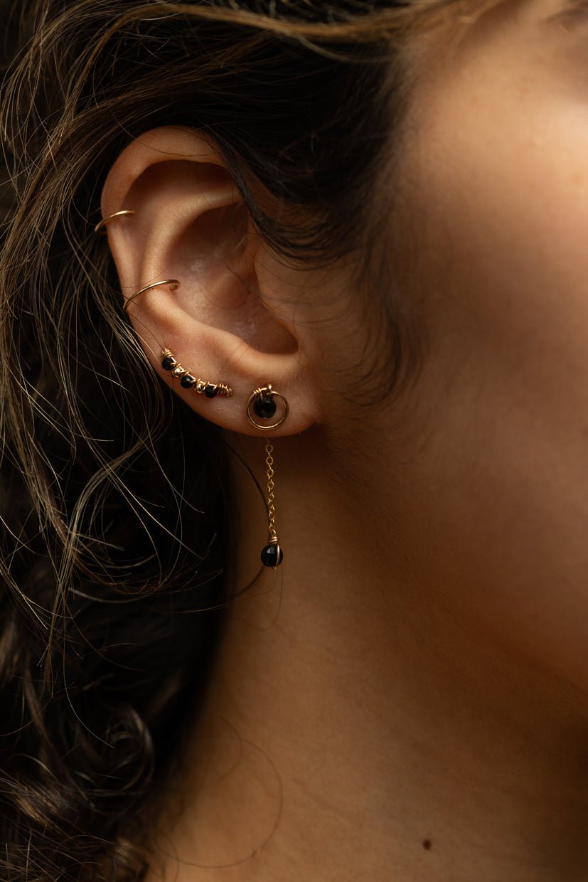 Double helix fake piercing ring YAY Golden