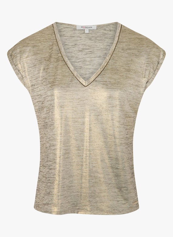 Camiseta Metalizada De Manga Corta Dore Morgan Mujer 98718 401 DORE Place des Tendances Espana
