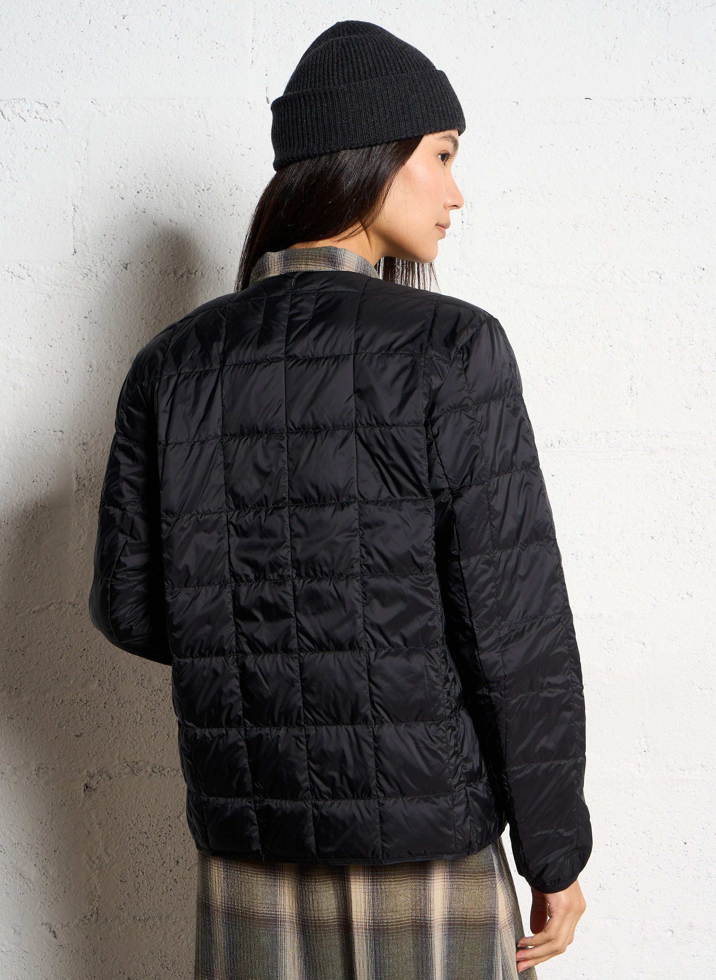 Veste col rond matelassée TAION Noir