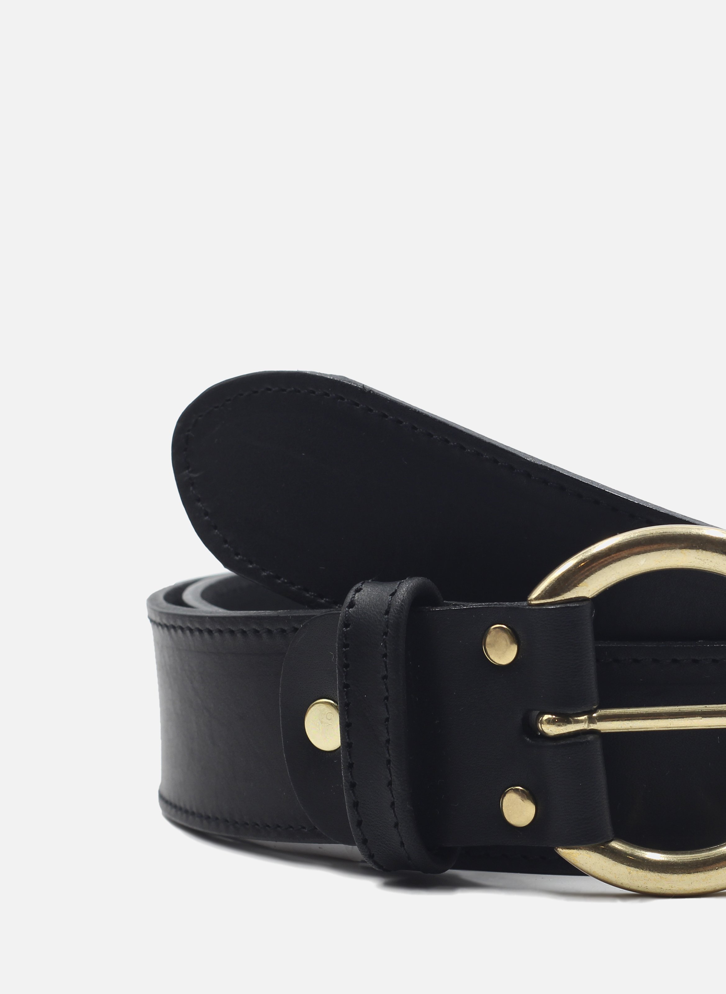 Smooth leather bohemian belt JULES & JENN Black