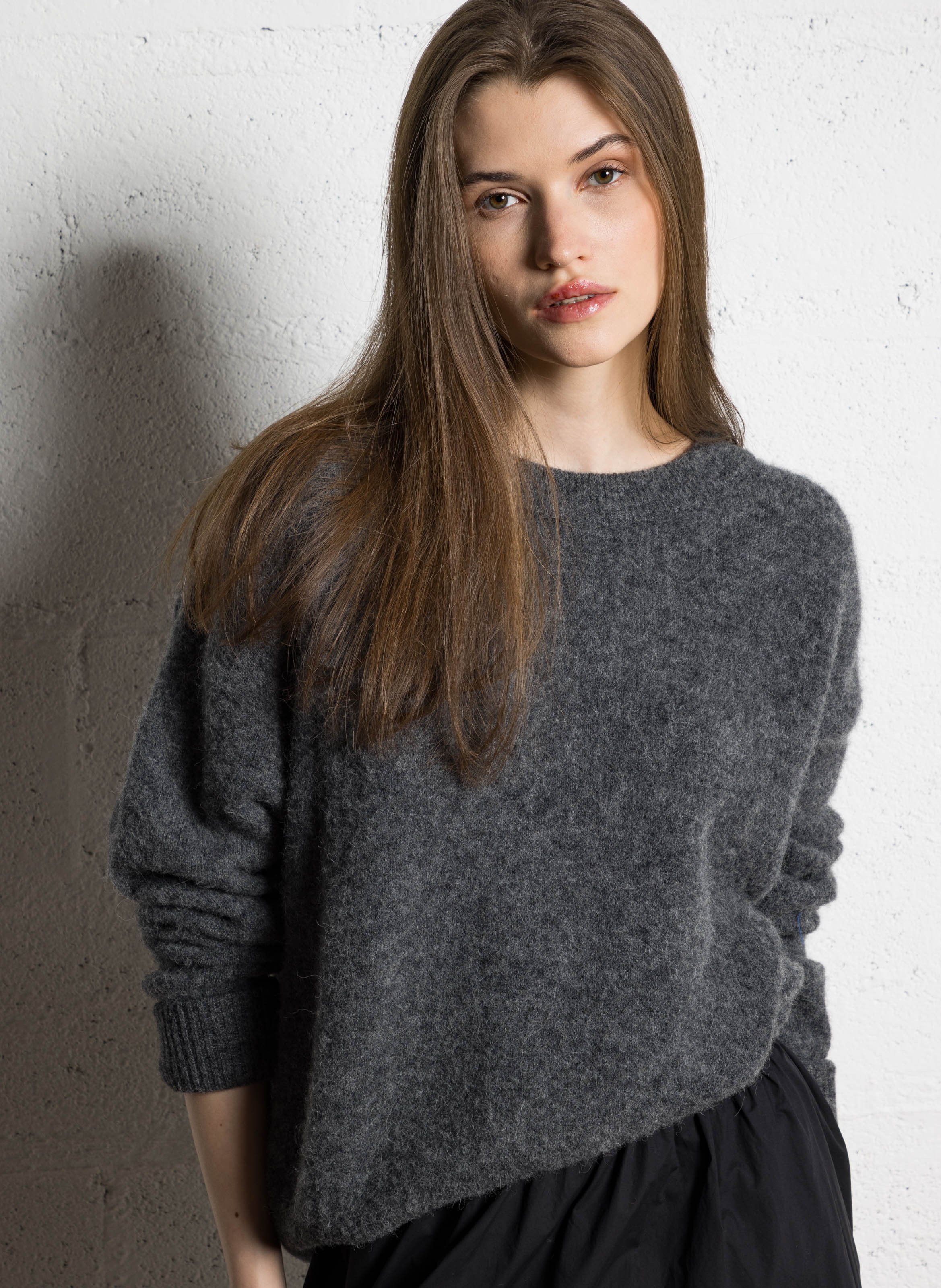 Weit geschnittener Rundhalspullover aus Wollmix AMERICAN VINTAGE