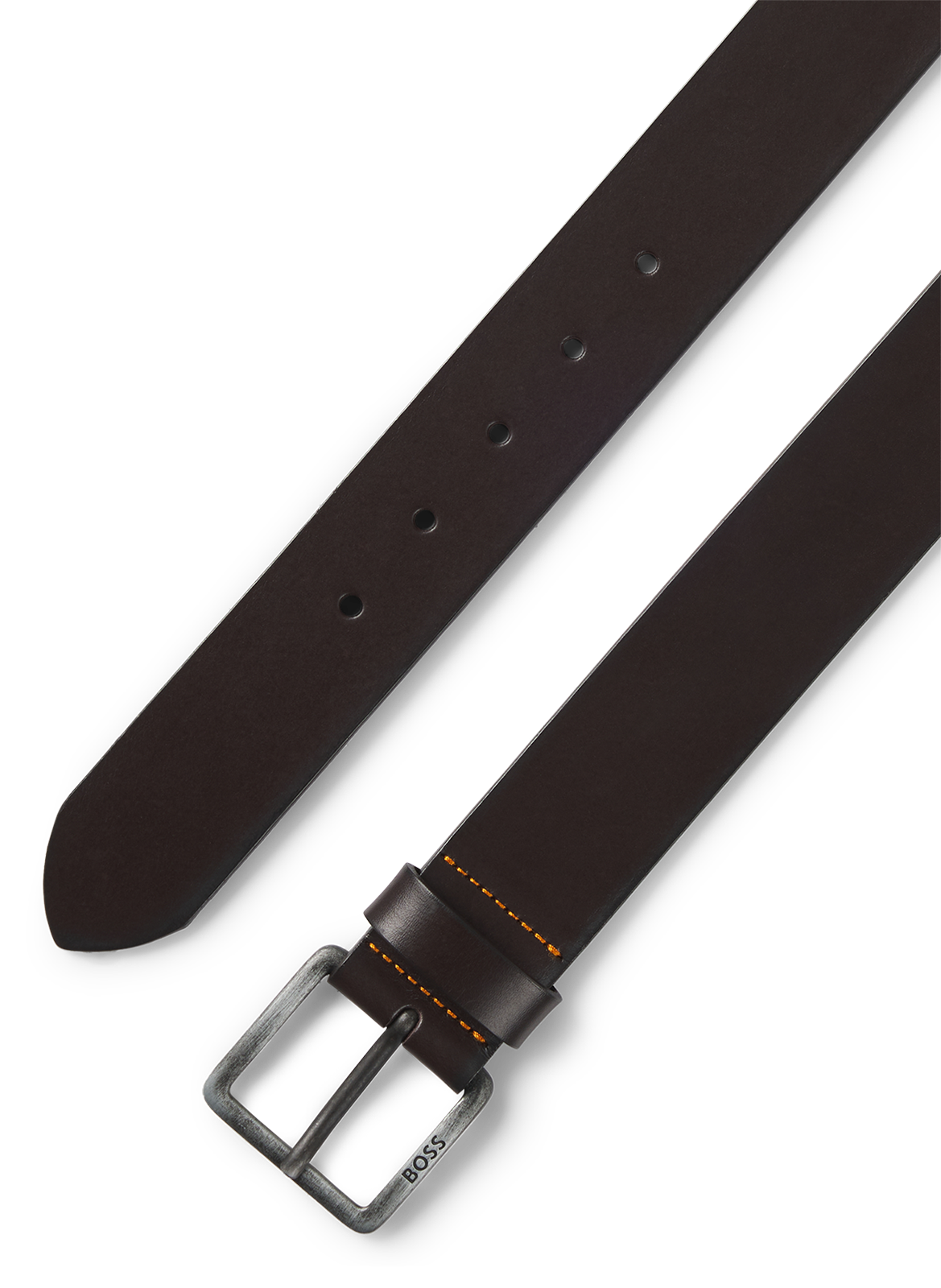 - Buckle closure. - Width: 3 cm.  BOSS Brown