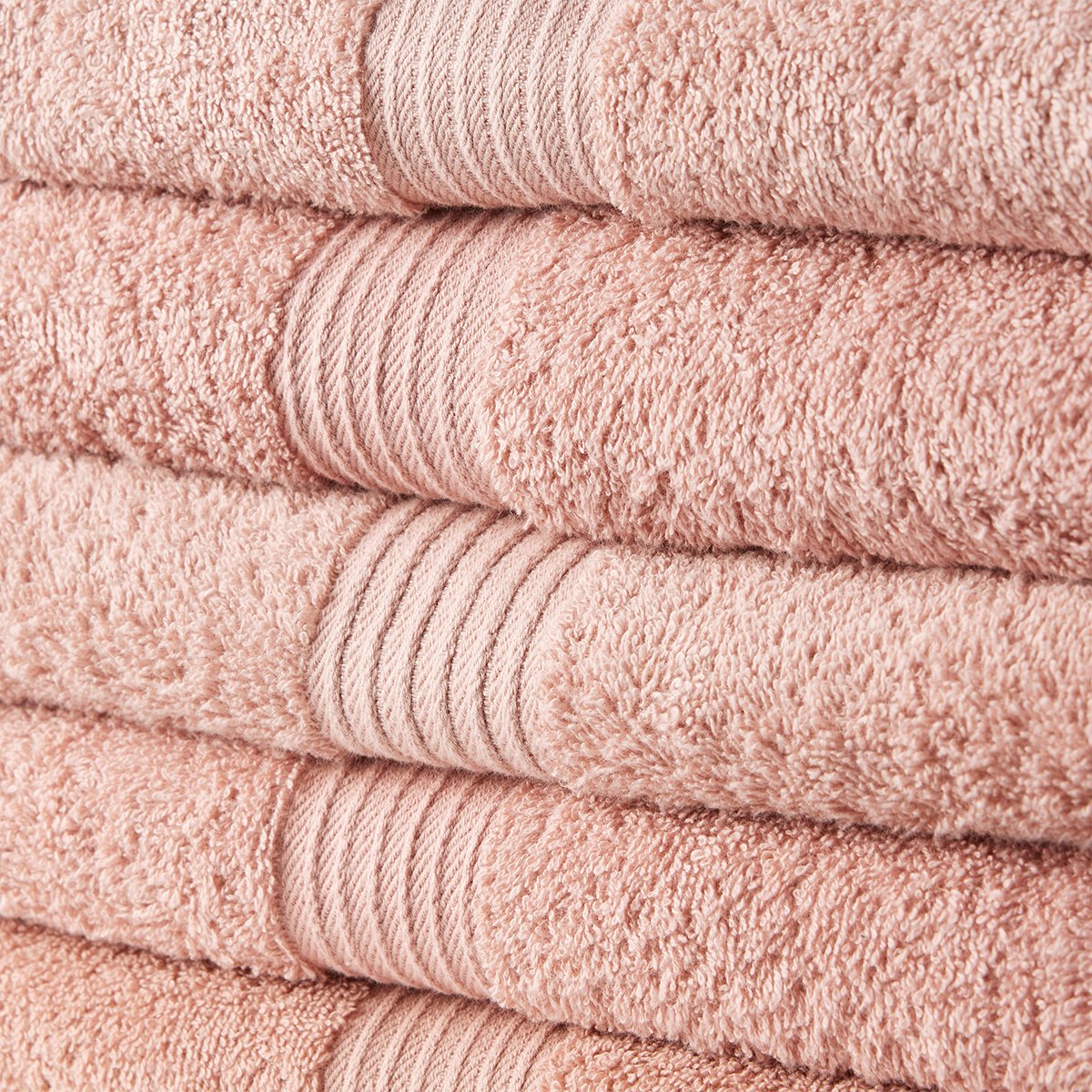 Set of 5 cotton bath towels TODAY LINGE DE MAISON Pink