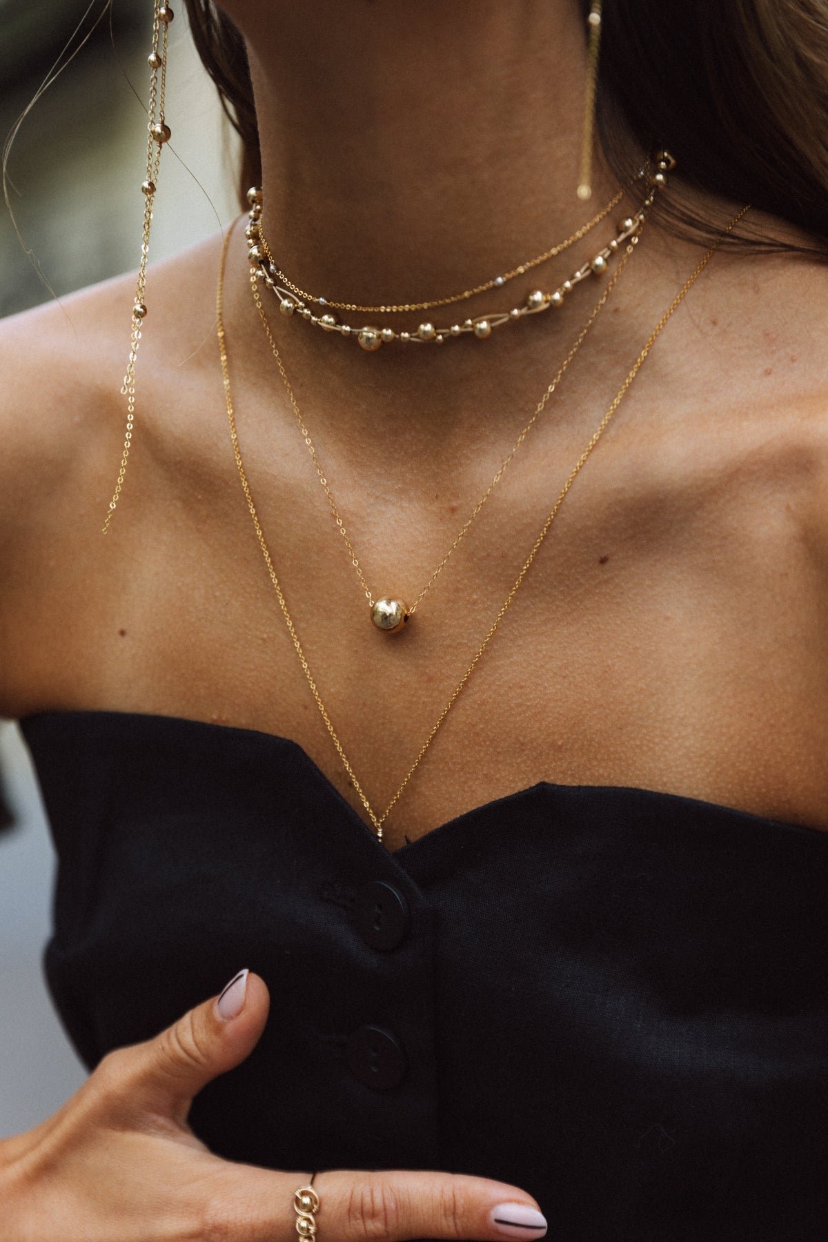 Long necklace - gold YAY Golden