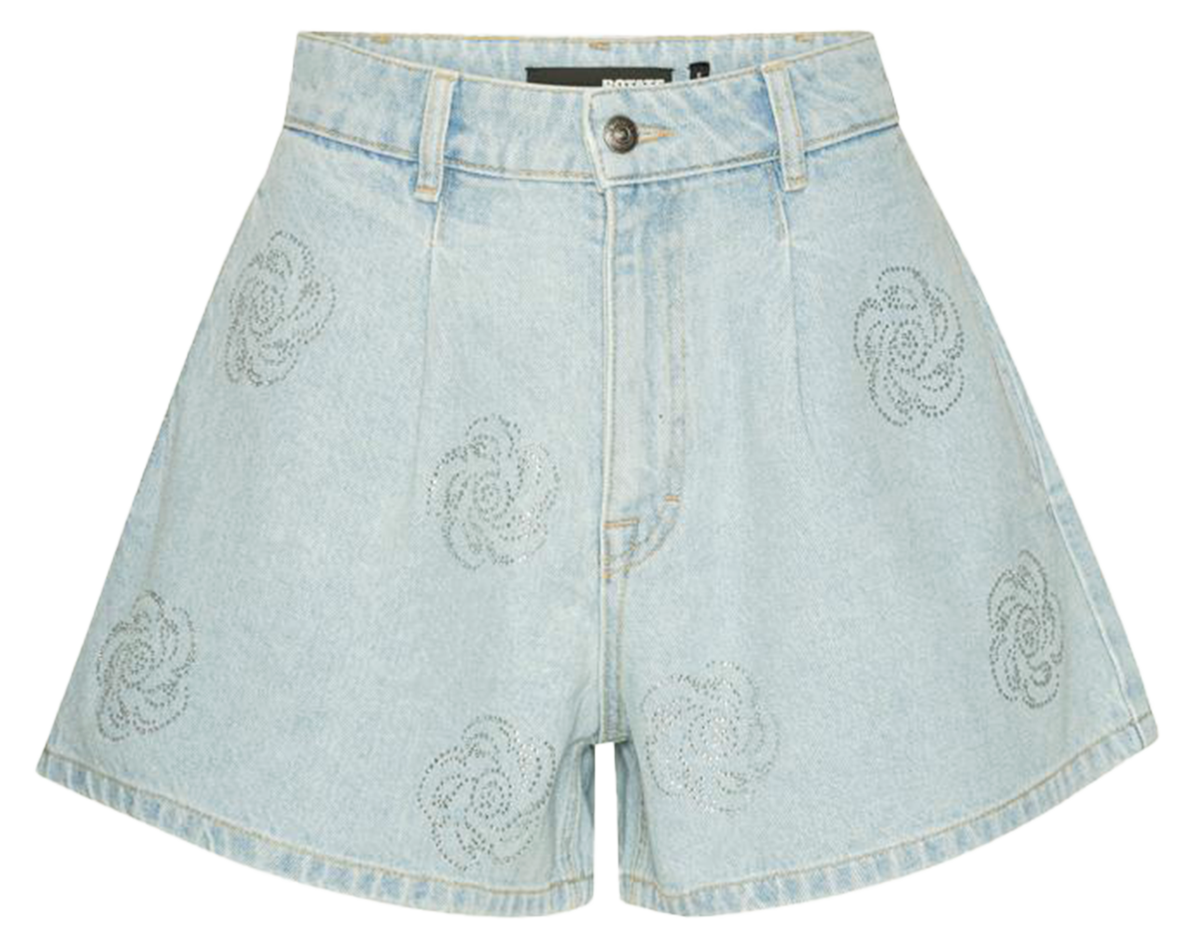 Short large en denim de coton ROTATE Bleu