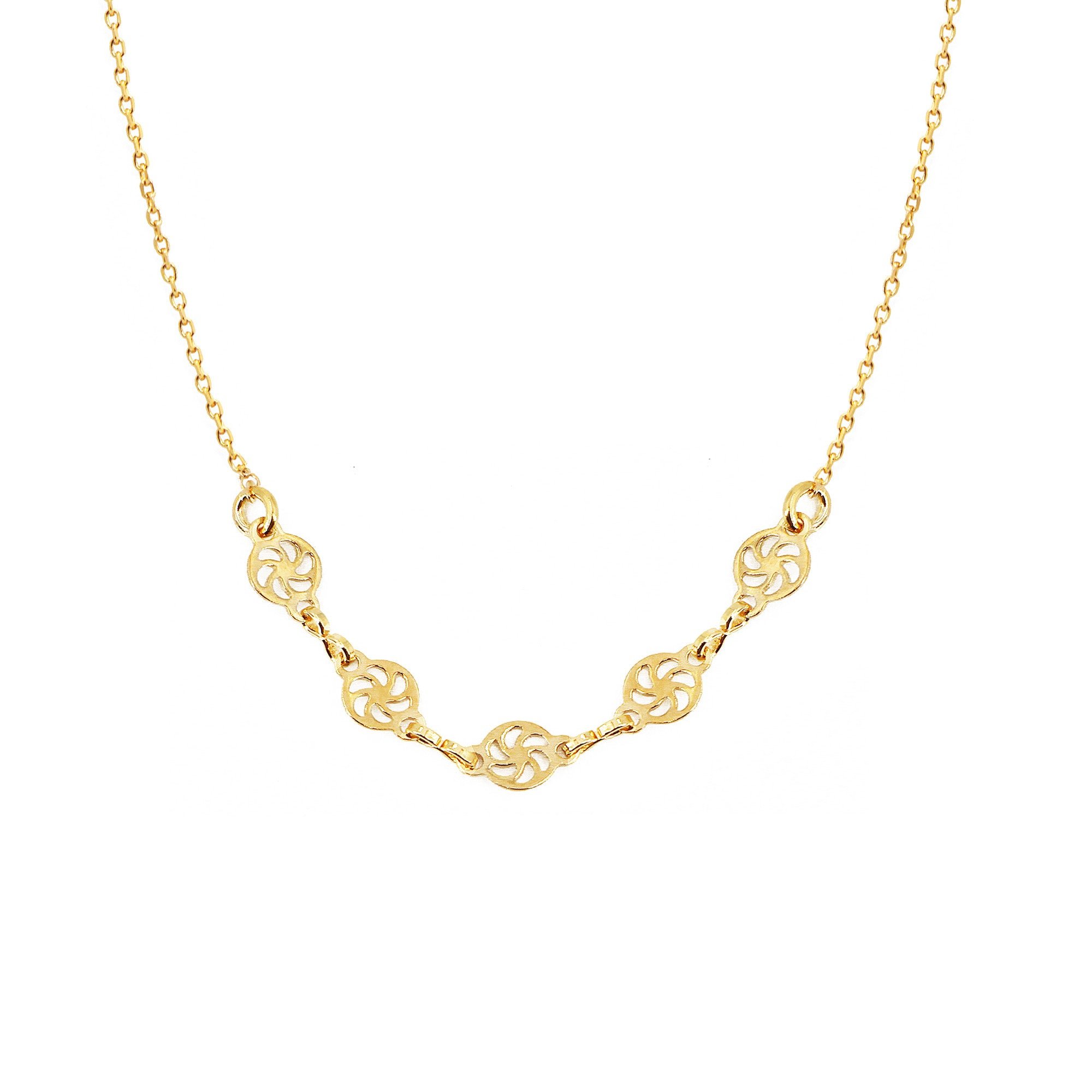 Timeless gold-plated necklace NILAI Golden