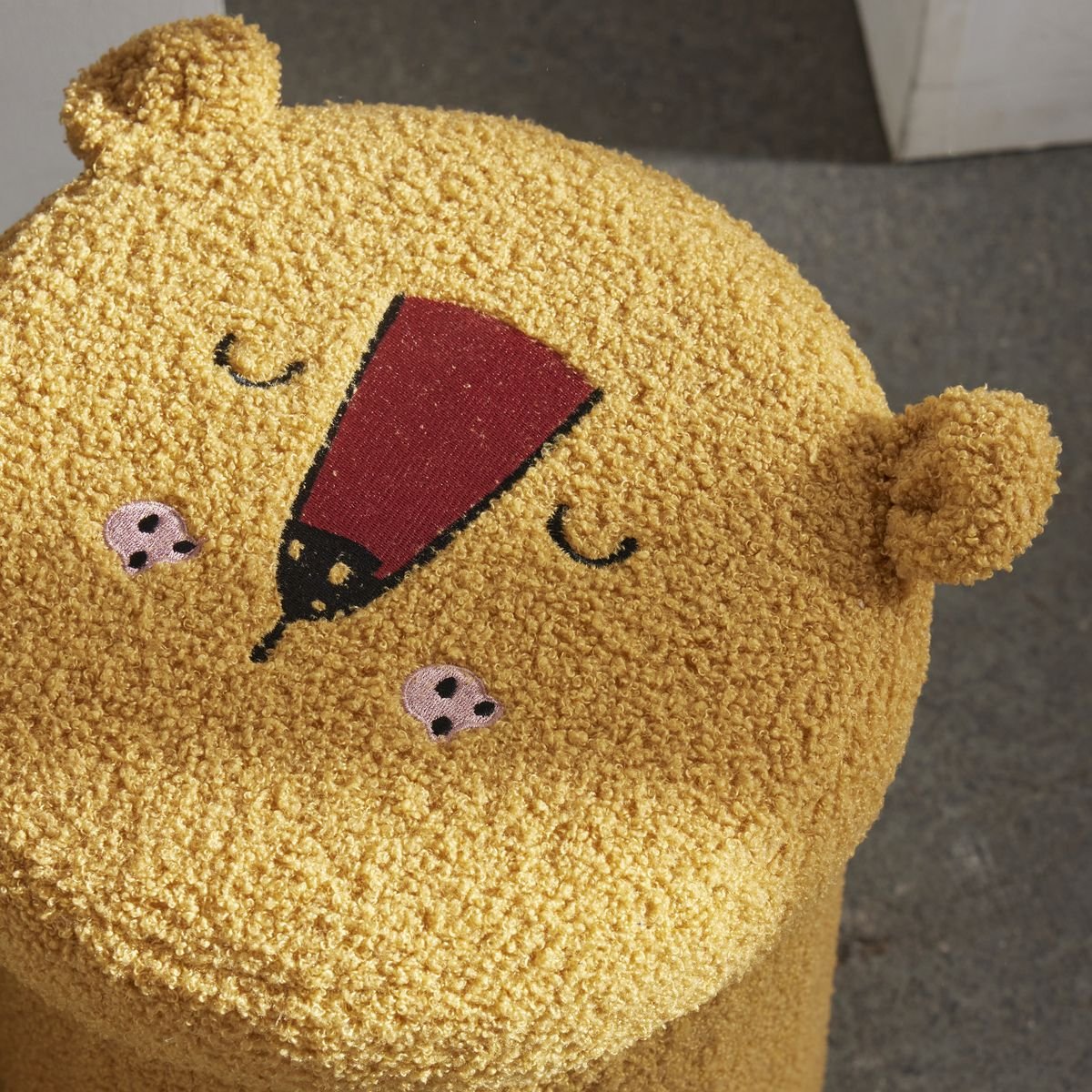 Children's storage ottoman in MDF Yellow