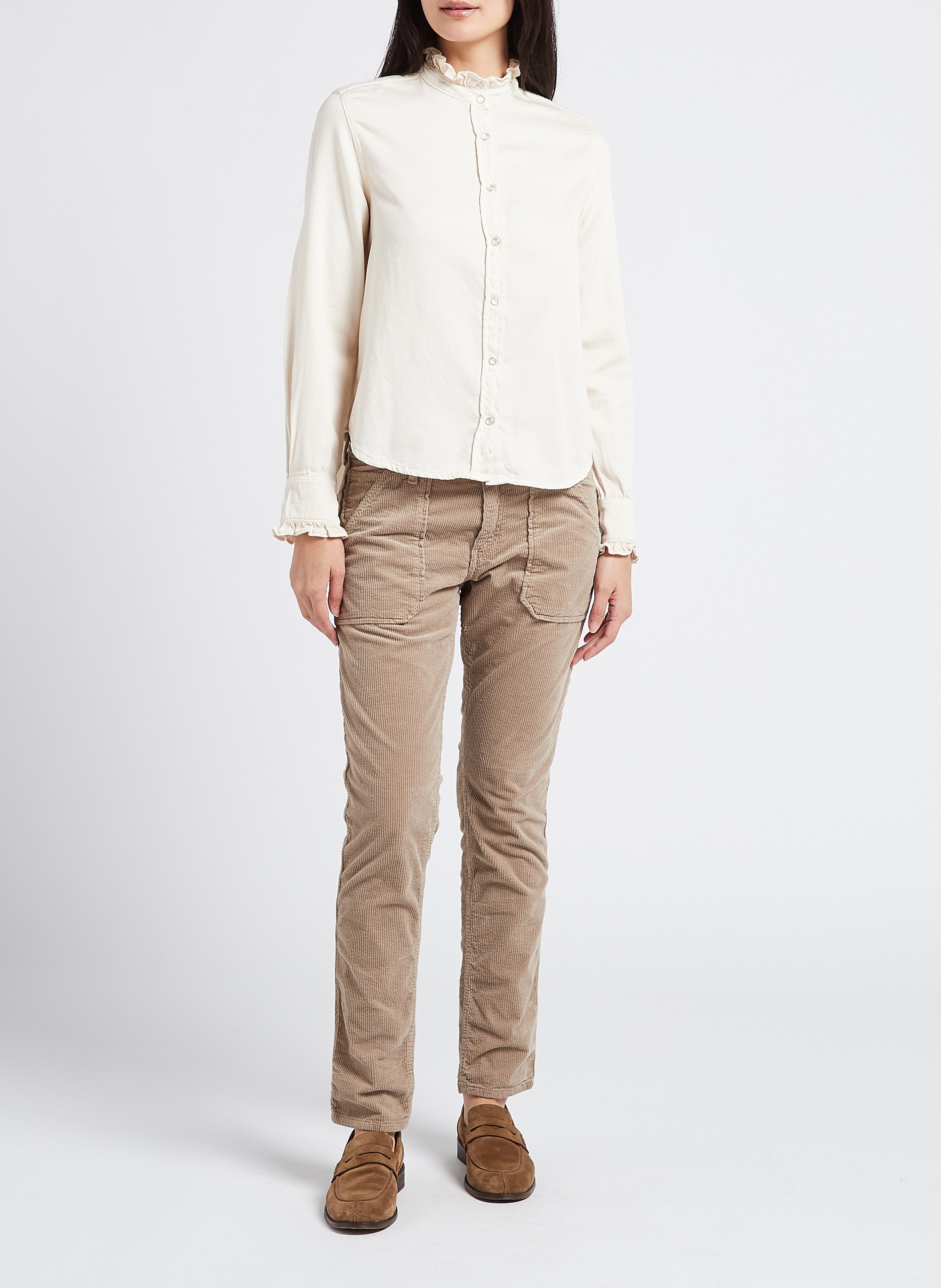 Katoenen blouse met Victoriaanse kraag ACQUAVERDE Wit