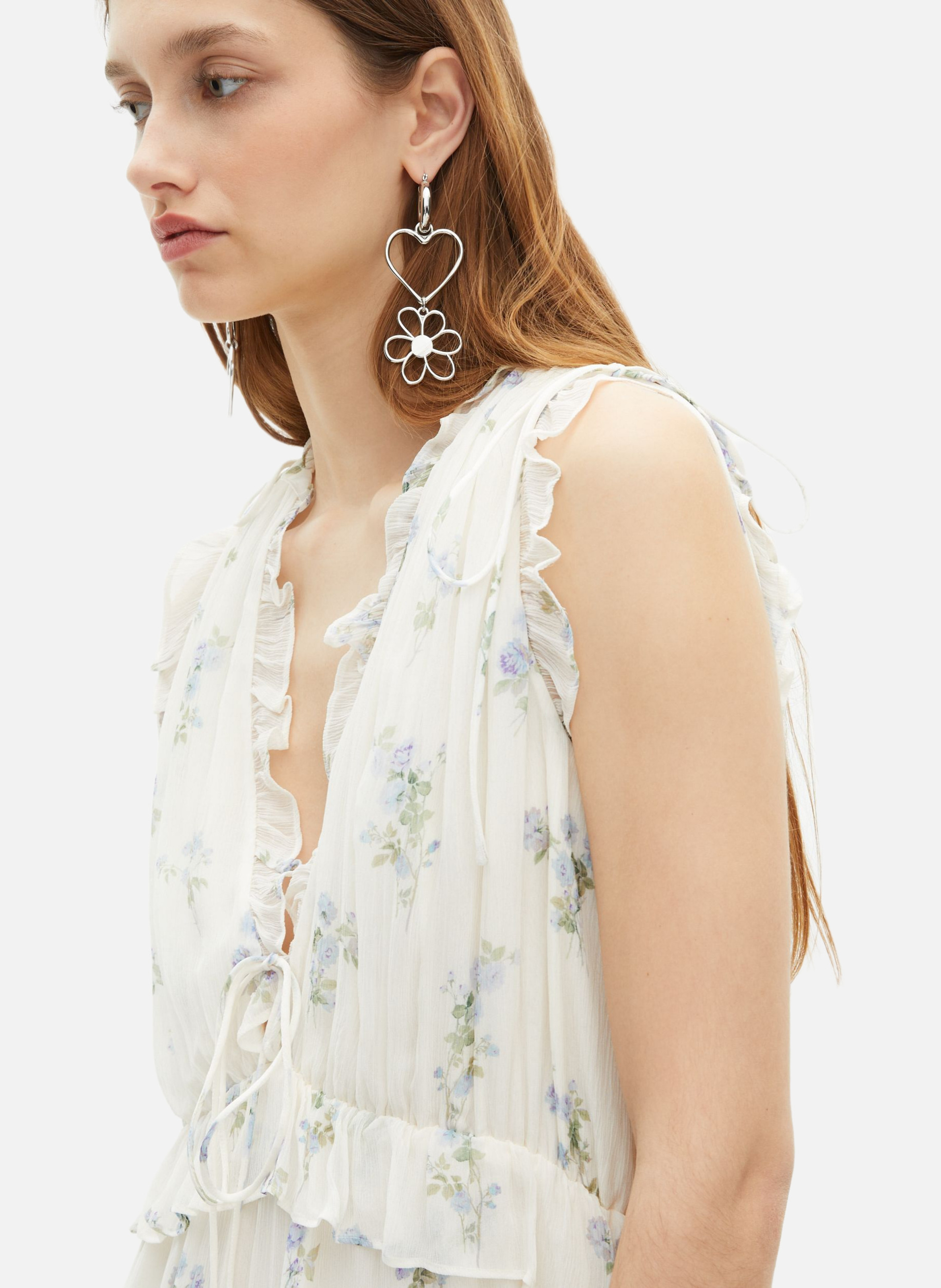 Short dress with ruffled floral print THE KOOPLES White