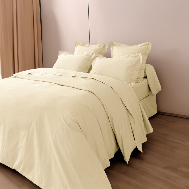 Percale cotton combed sheet set "Julian" 4 pieces for 180 x 200 cm "King size" bed pure cotton COTON PUR