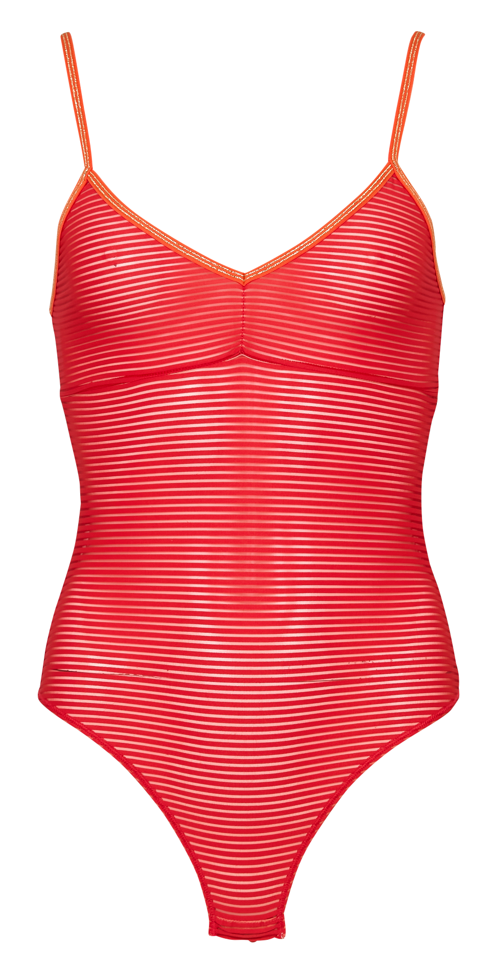 Body ajusté à rayures LA NOUVELLE Orange