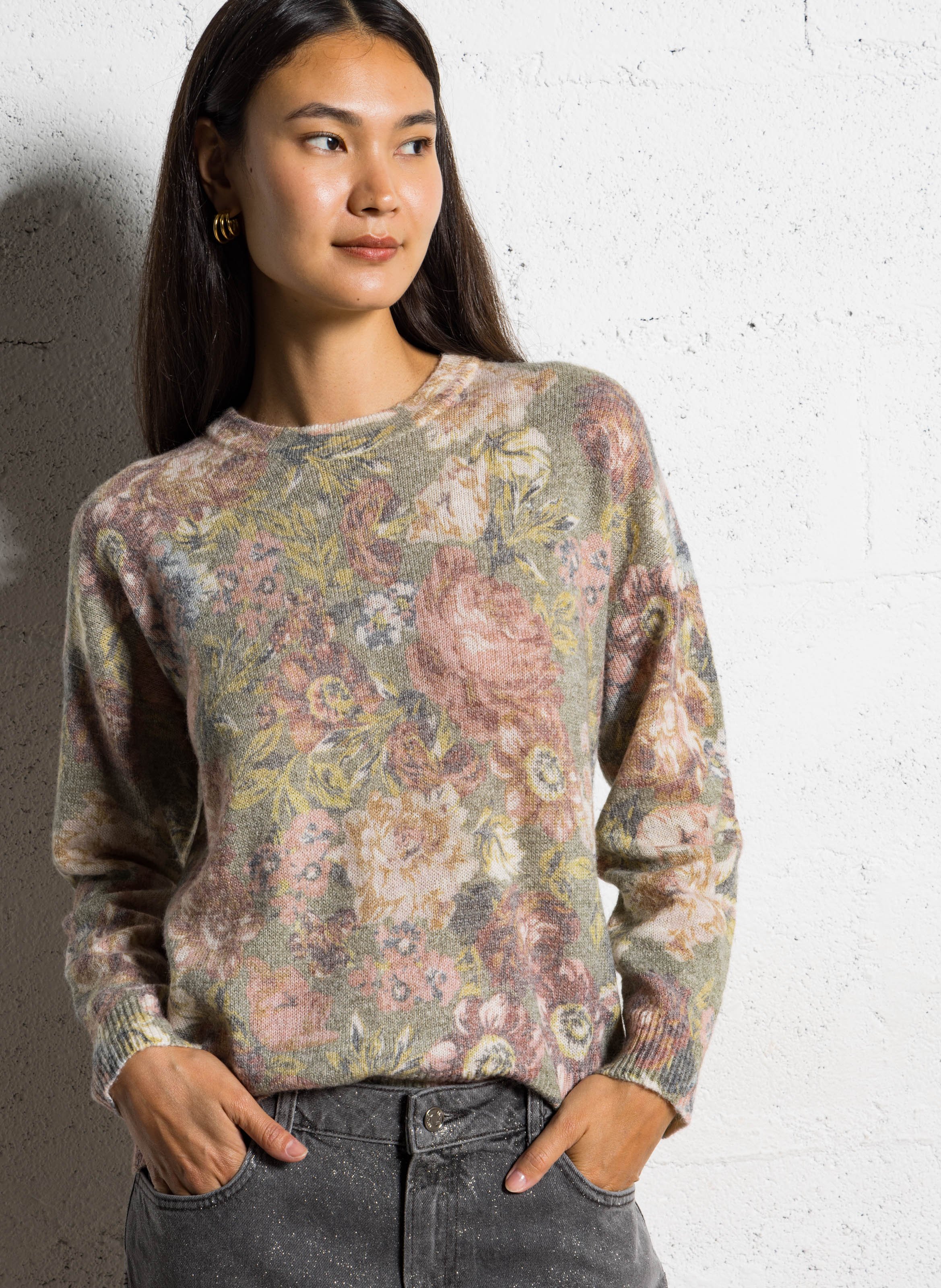 Gerade geschnittener Pullover aus Wollmix mit Rundhalsausschnitt LIU JO