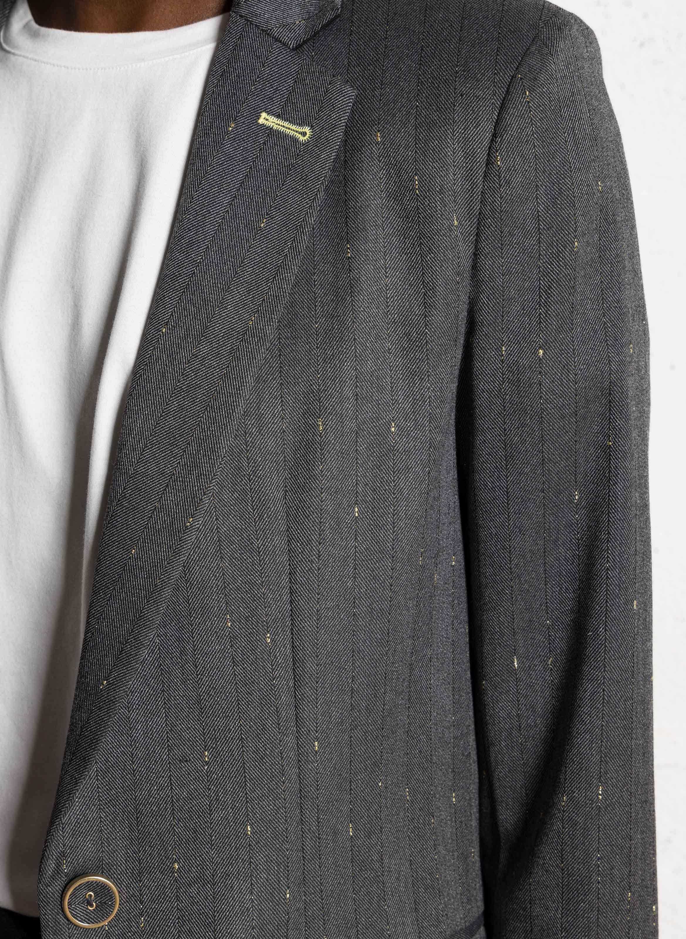 Jacket with chevron patterned lapel IMPERIAL Grey