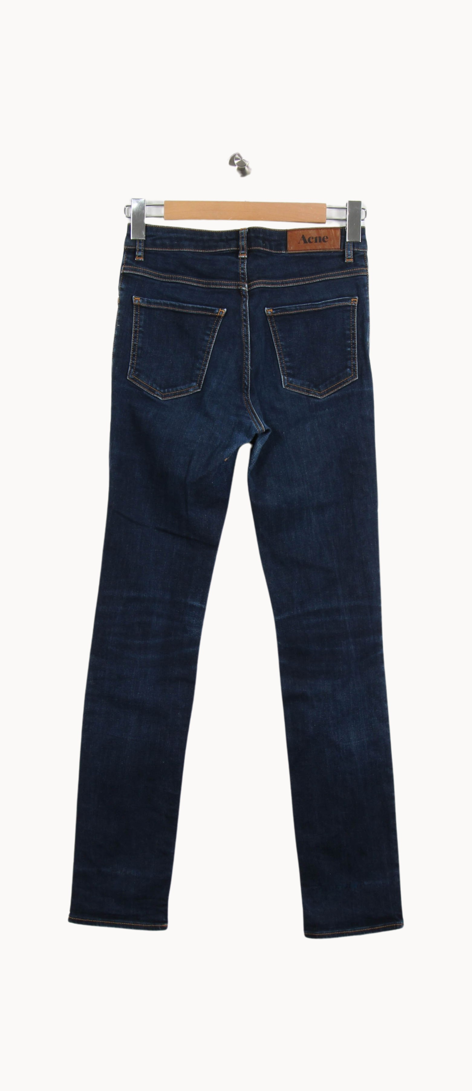Cropped slim jeans with studs ACNE STUDIOS - Seconde Main Blue