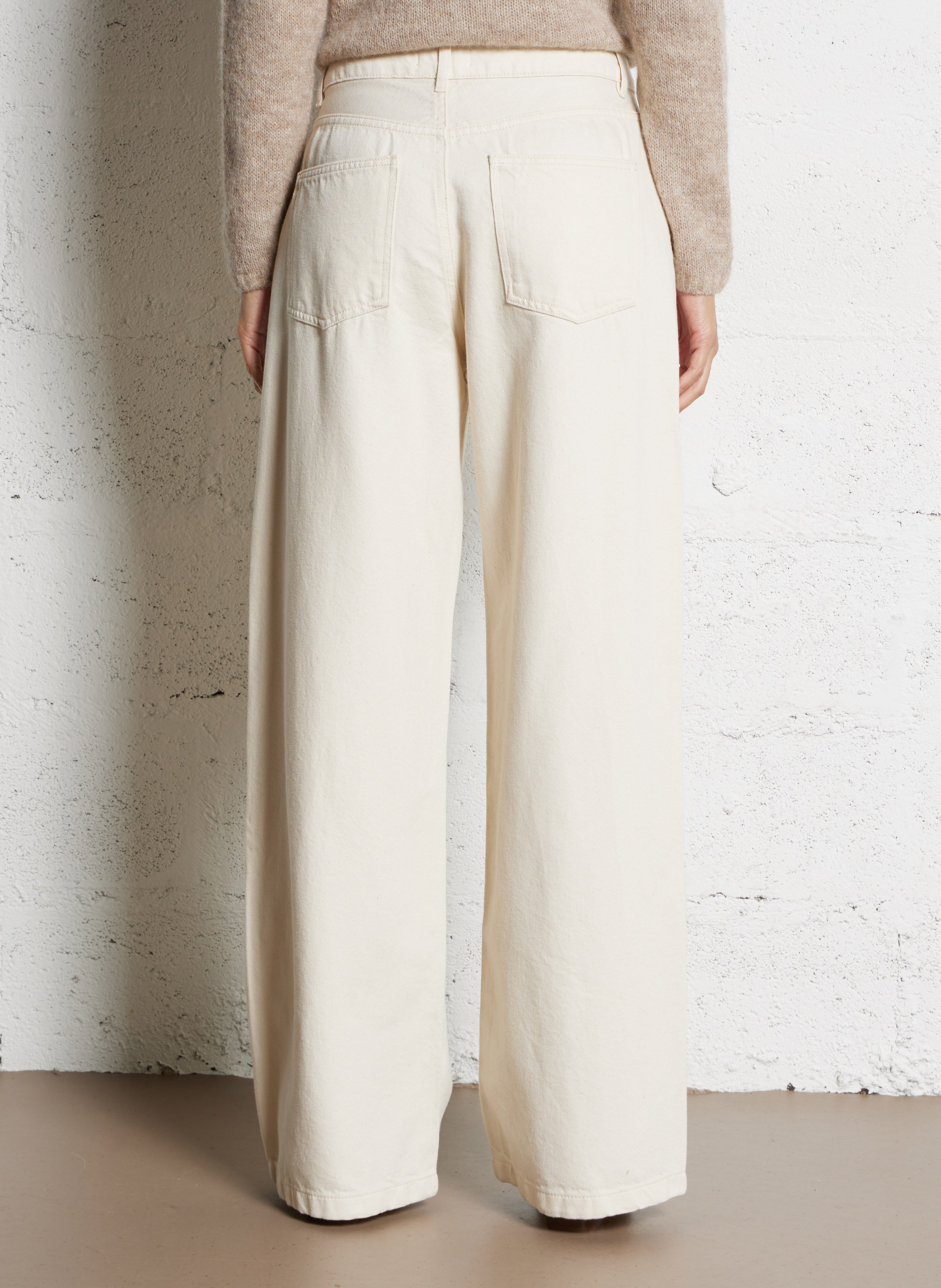 Straight cotton-blend pants DES PETITS HAUTS Beige