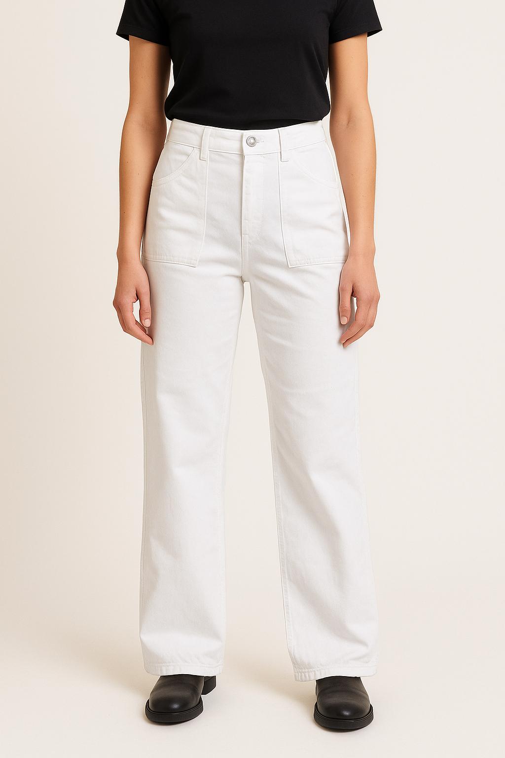 Cropped slim jeans with studs CLOSED - Seconde Main White
