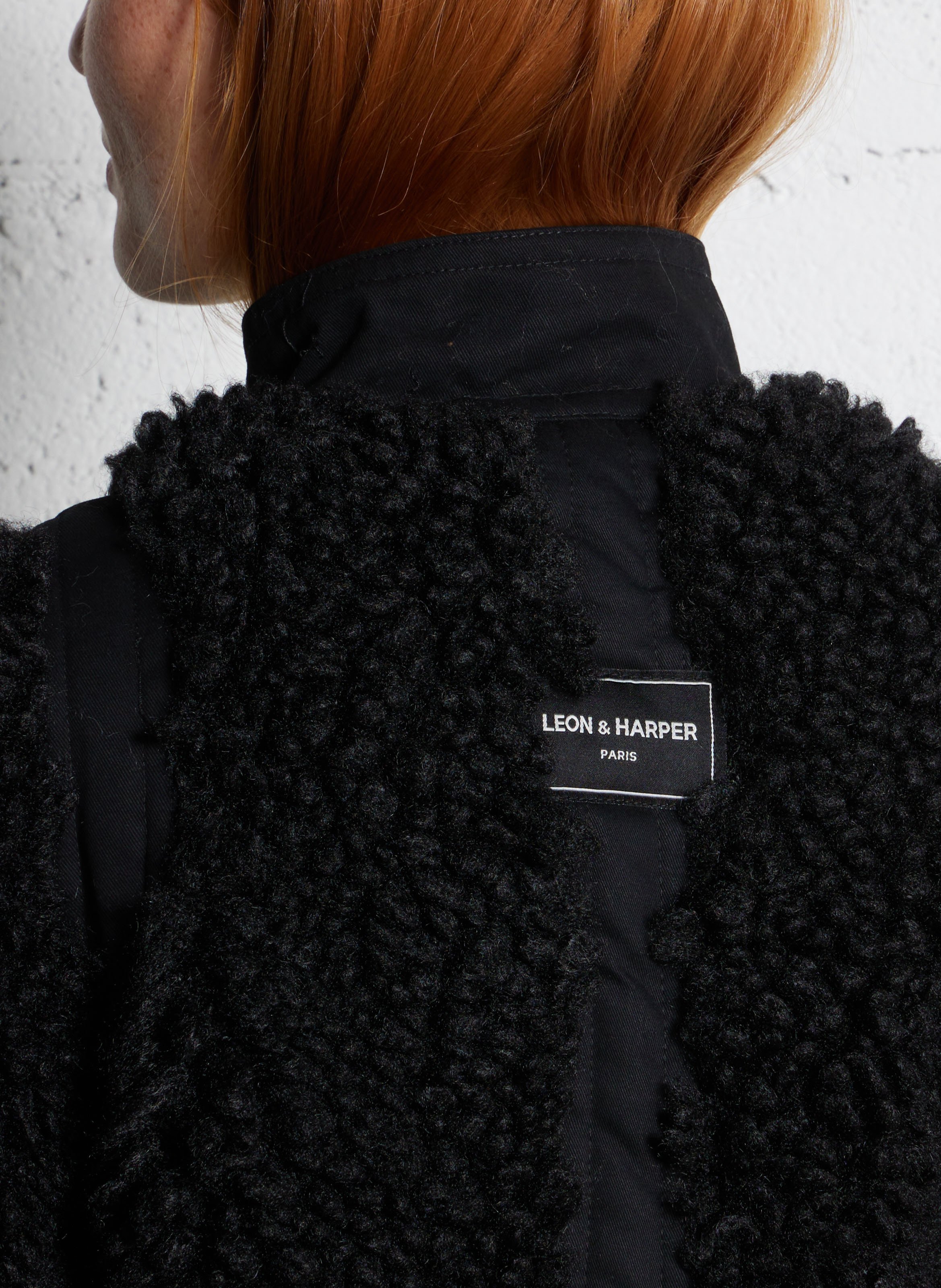 Sherpajack met opstaande kraag LEON & HARPER Zwart