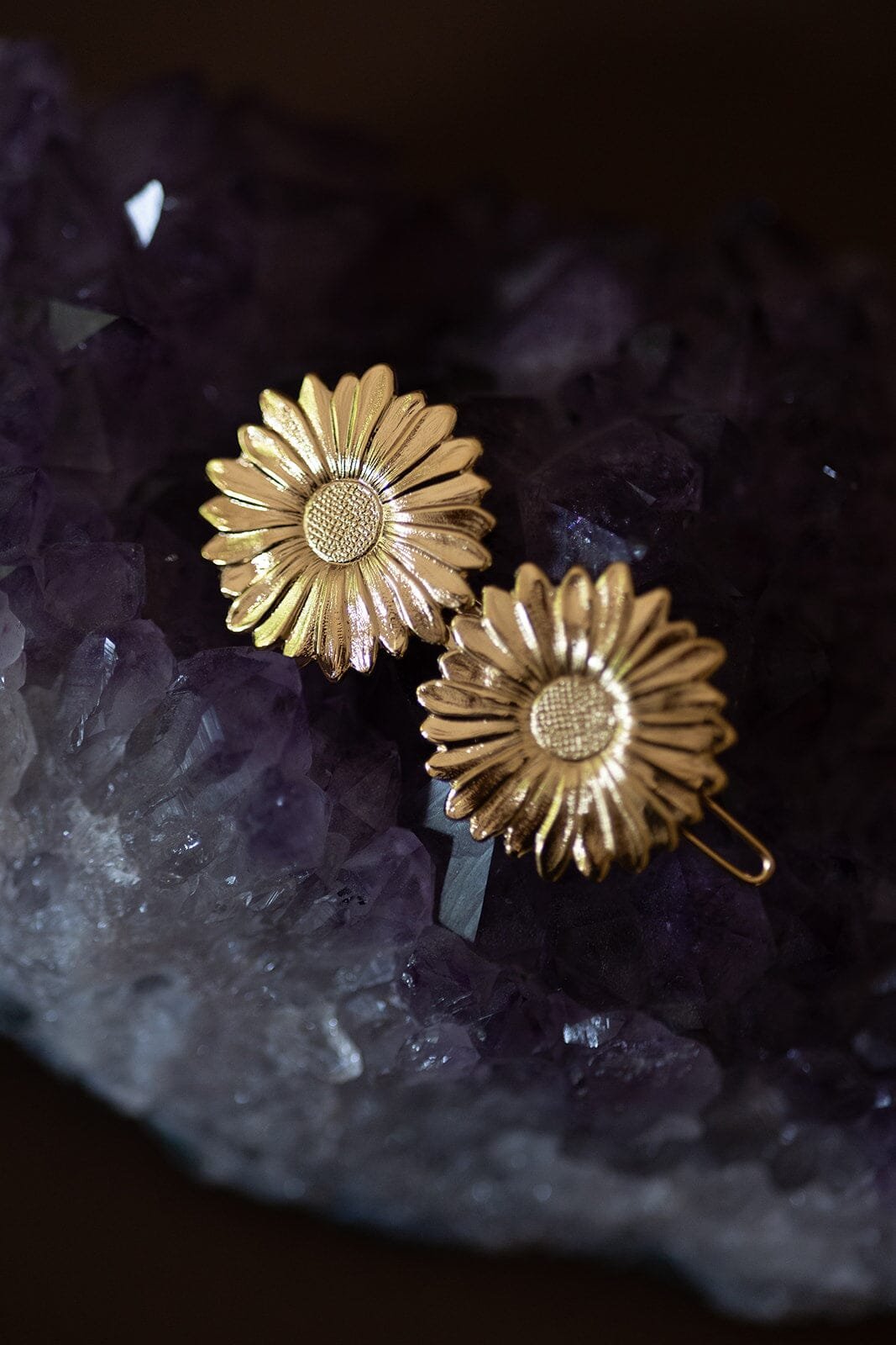 HESPÉRIS - fine gold-plated flower hair slide MONSIEUR SIMONE Golden