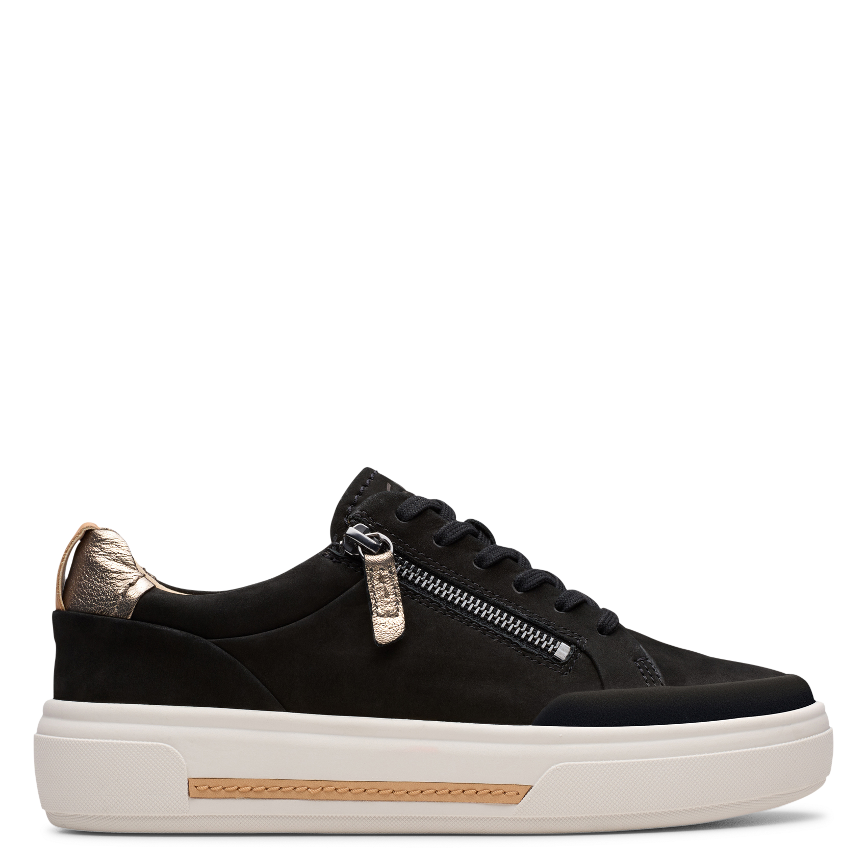 Baskets basses en cuir CLARKS Noir