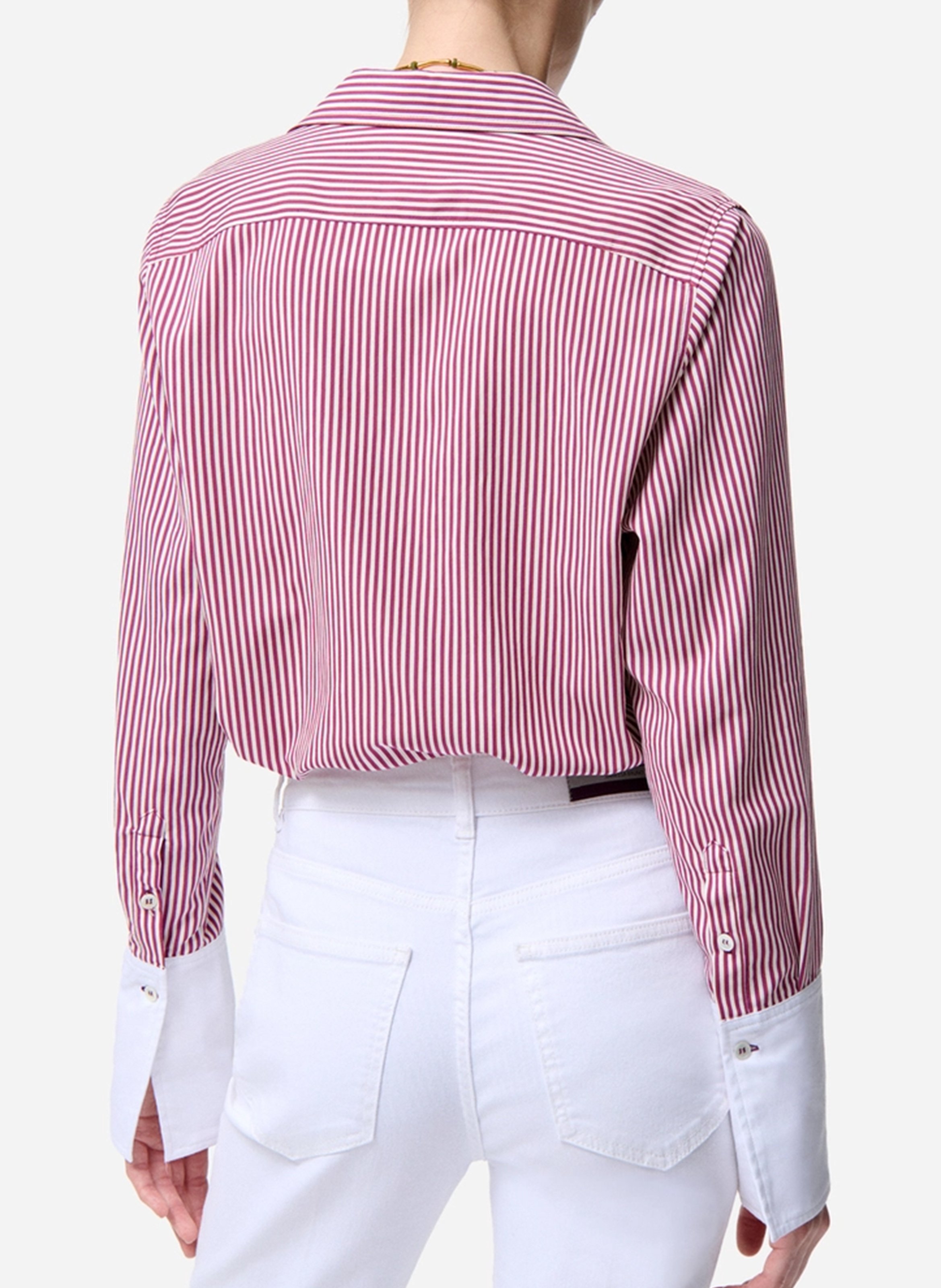 Oversized shirt with thin stripes VANESSA BRUNO Pink