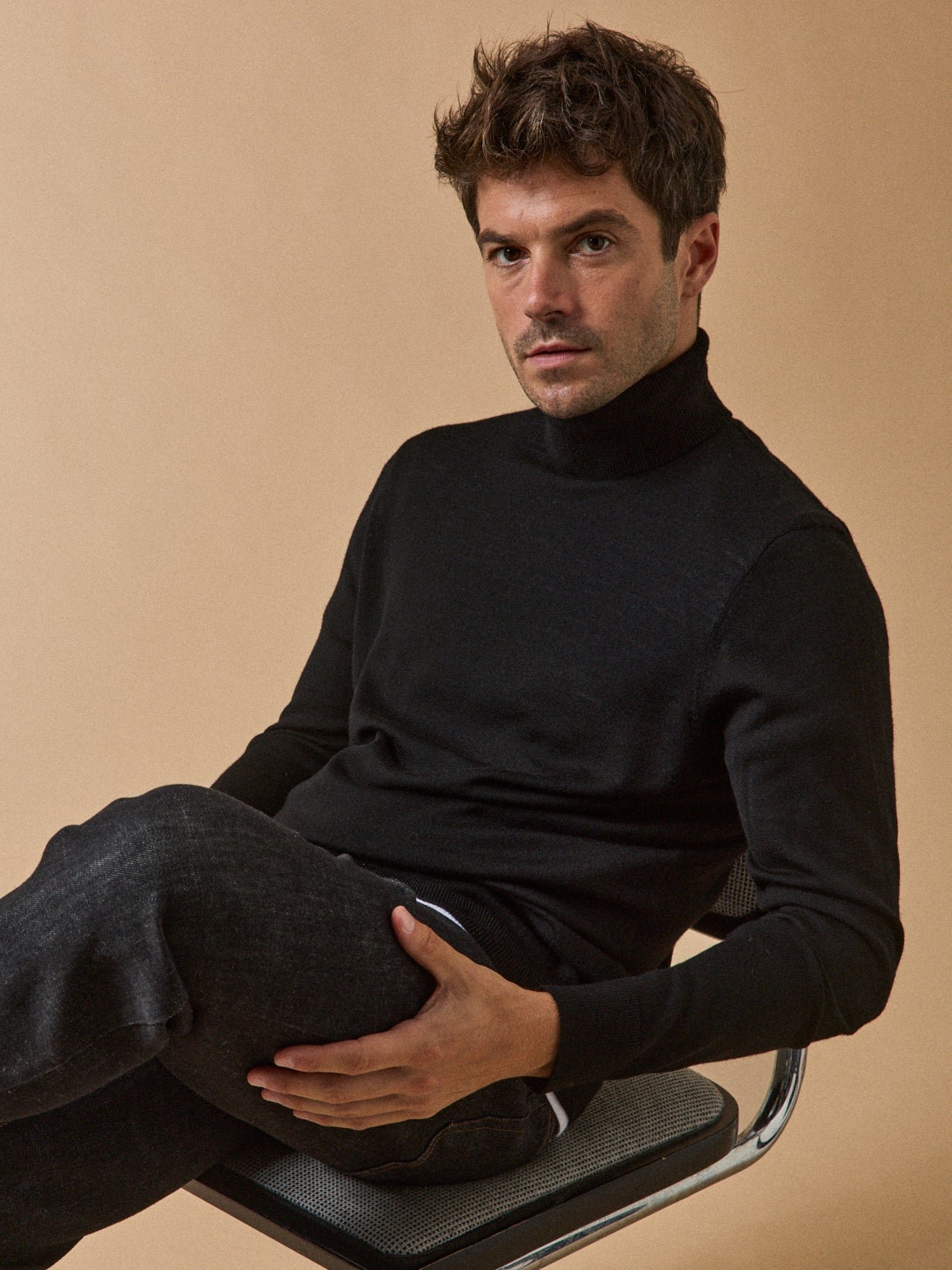 Fine merino wool turtleneck sweater CYRILLUS Black
