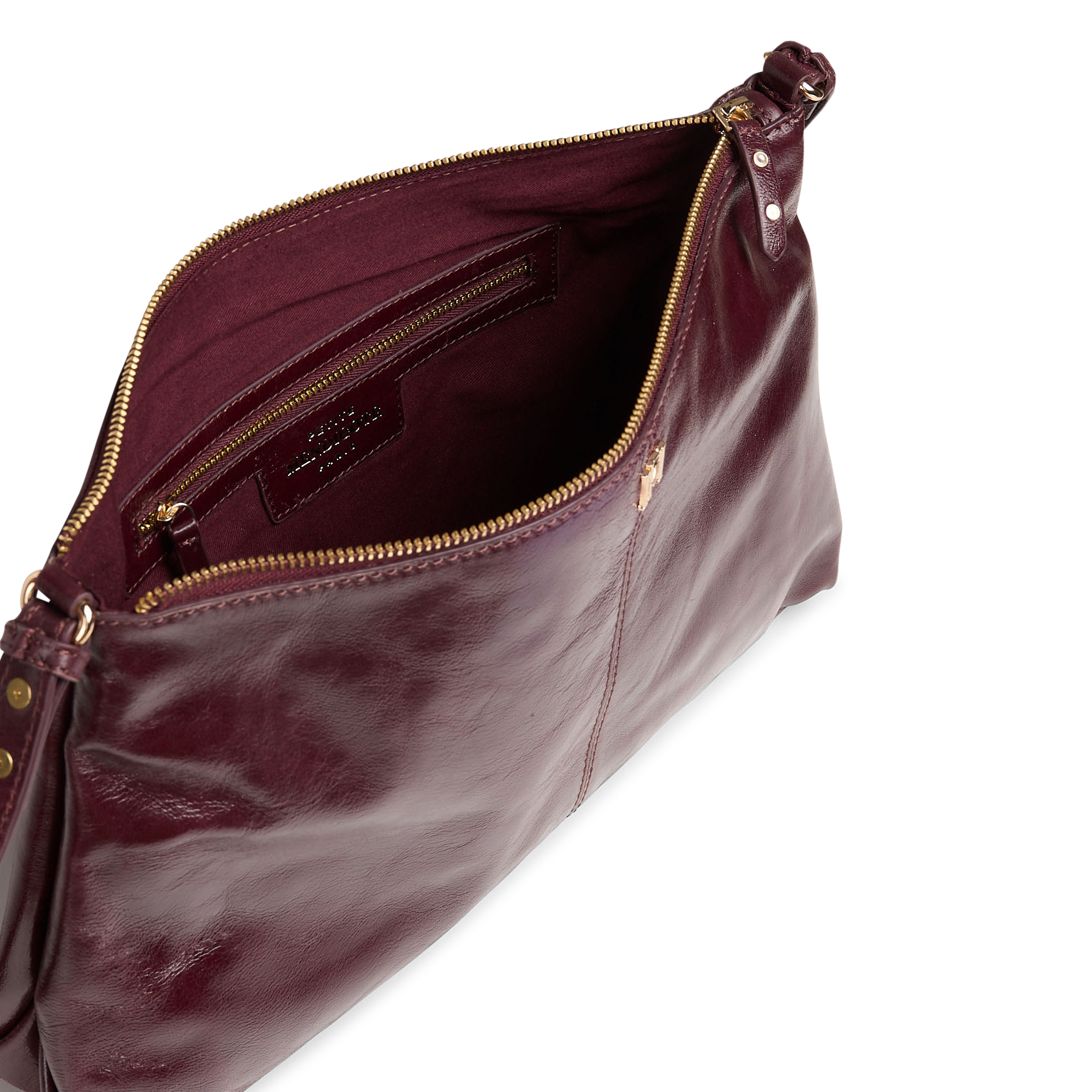 Geschnürte Beuteltasche aus strukturiertem Leder PETITE MENDIGOTE Violett