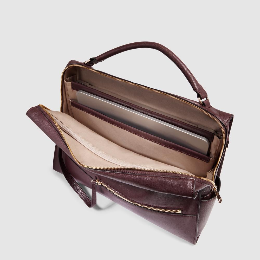 Women's laptop bag with iPad® compartment, shock protection, and RFID protection PIQUADRO Red