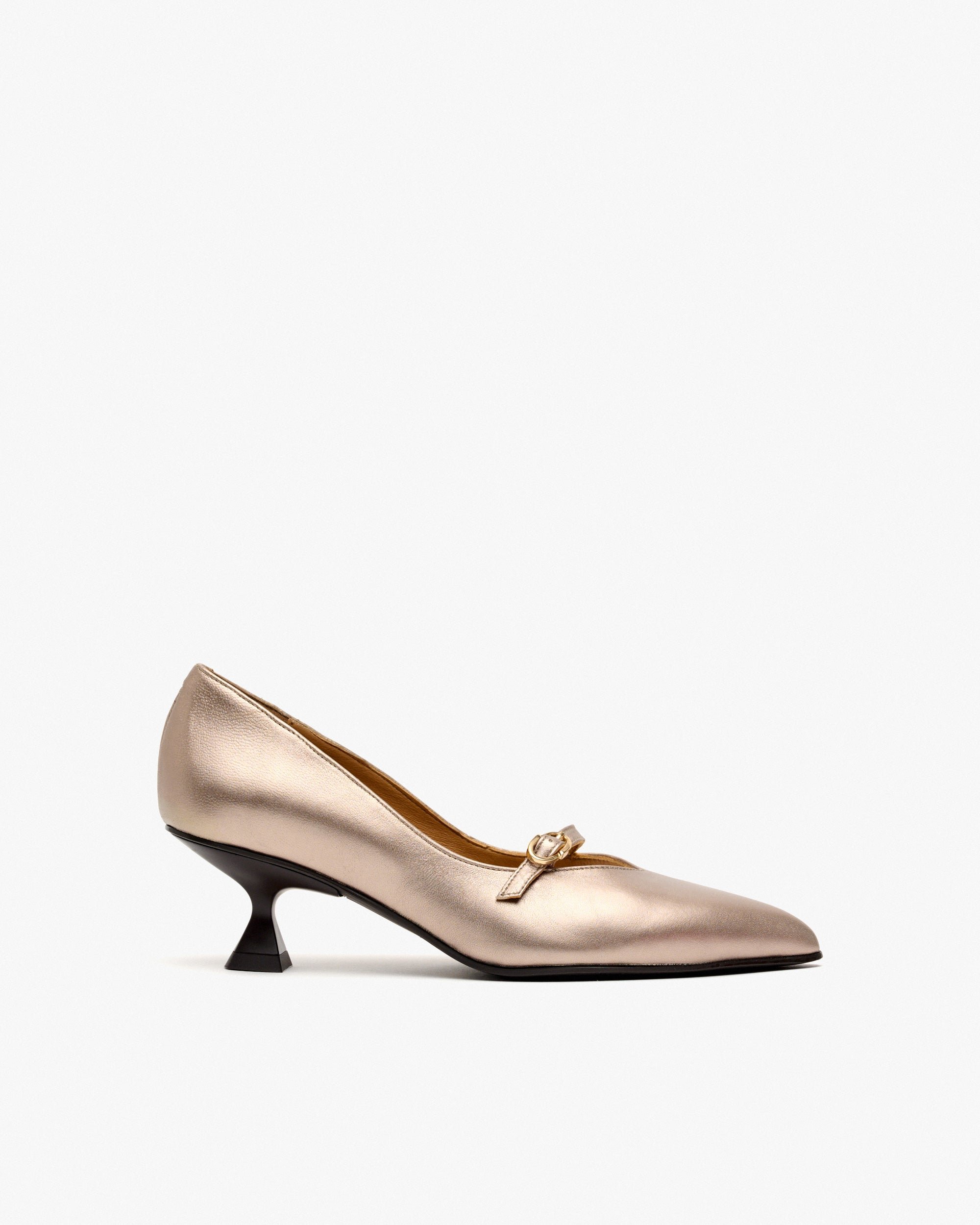 Camelia metallic leather high heels PEDRO MIRALLES Golden