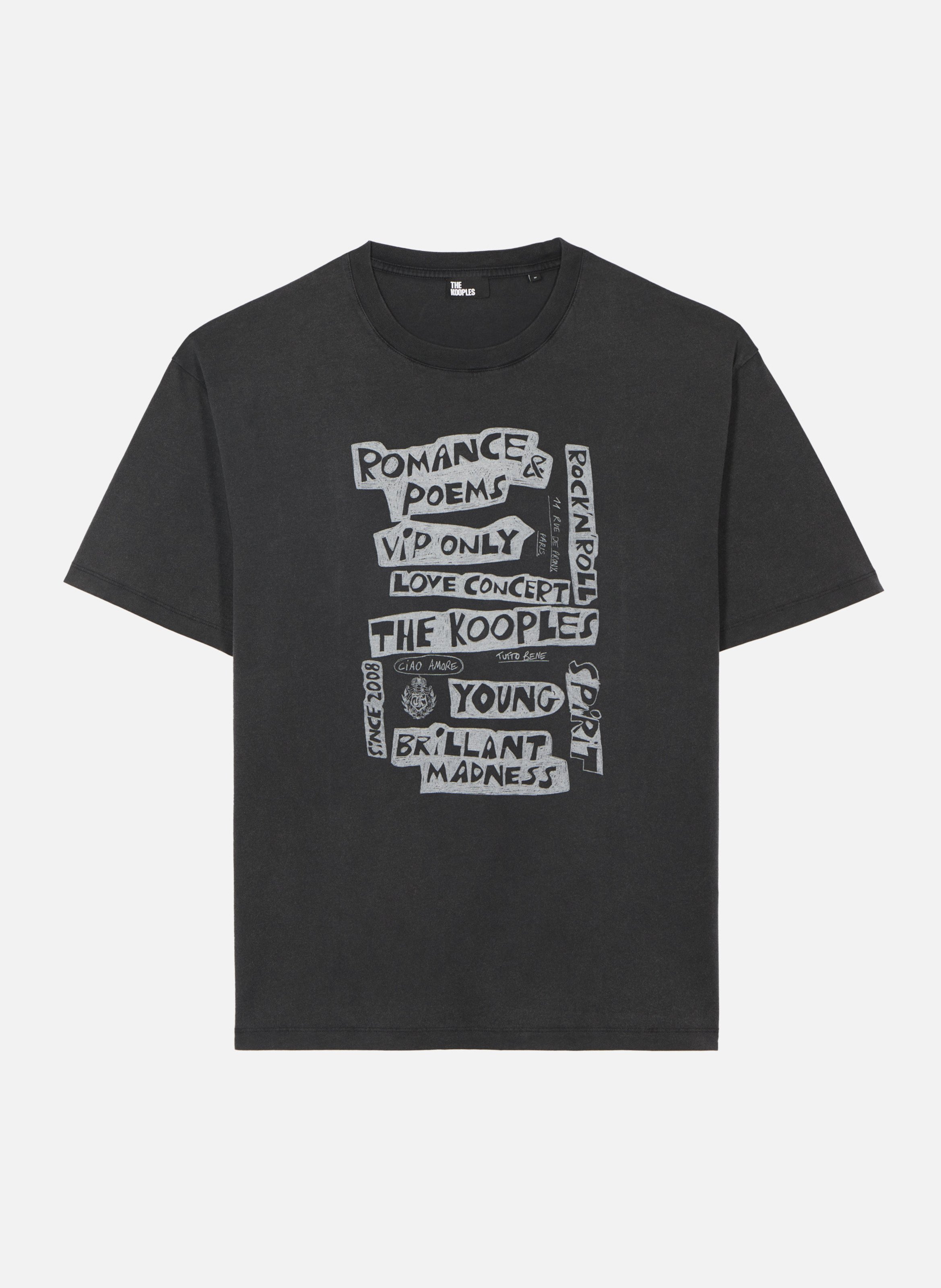 T-shirt with romance poems screen printing THE KOOPLES Black
