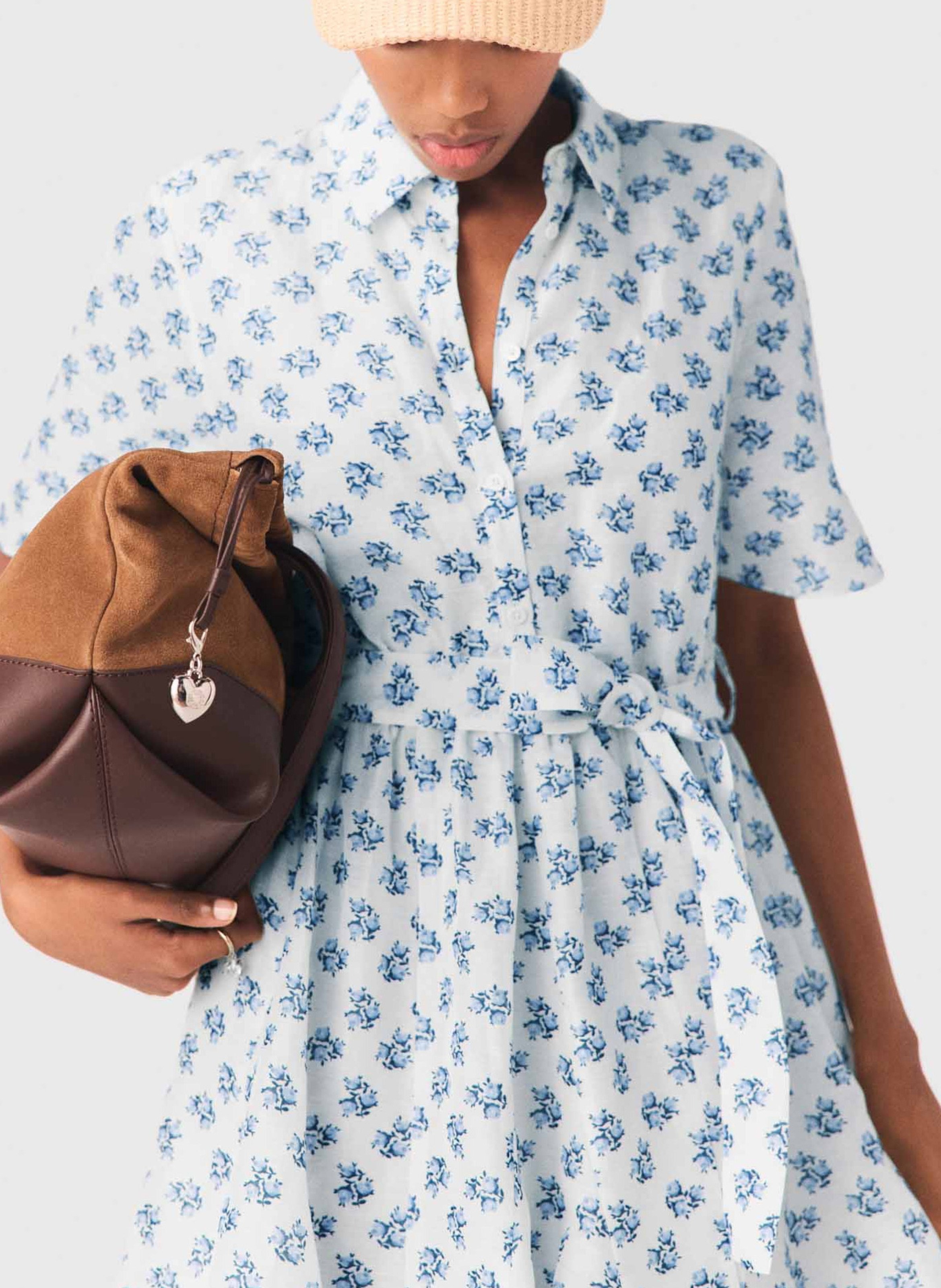 Gerende jurk met print MAJE Blauw