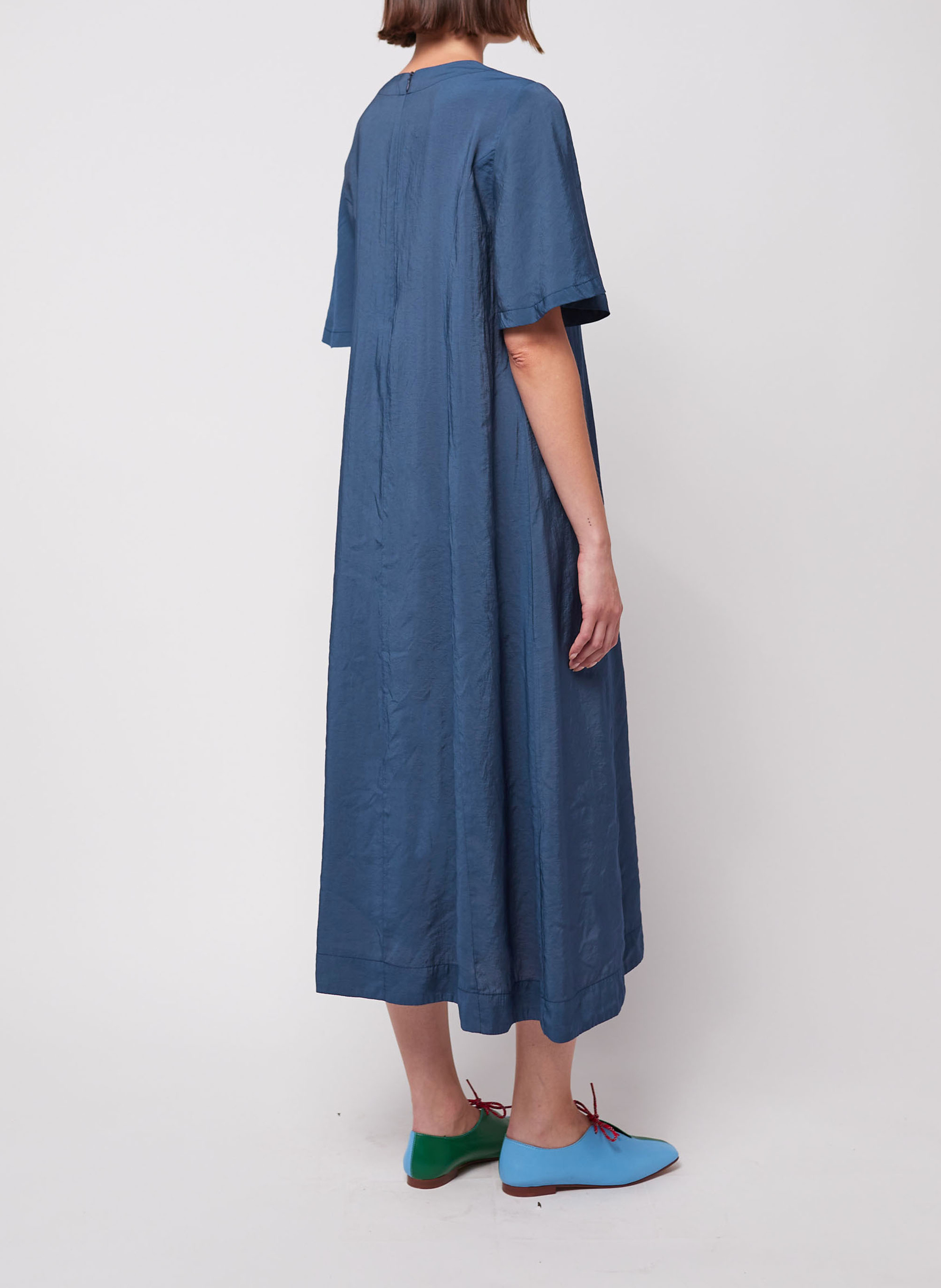 Uitlopende midi-jurk met borduurwerk BOBO CHOSES Blauw