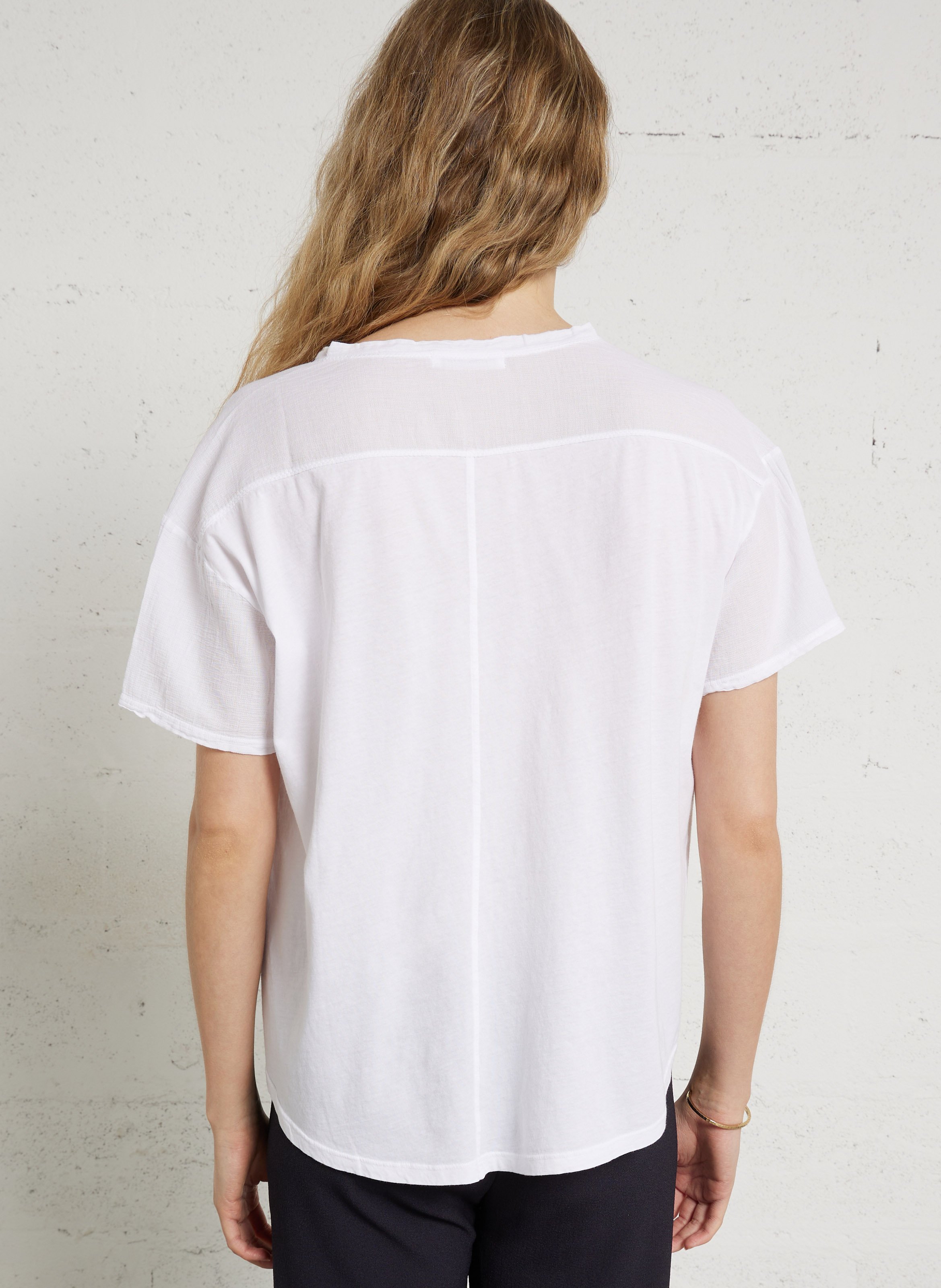 Baumwoll-T-Shirt mit U-Boot-Ausschnitt BELLA JONES Weiss