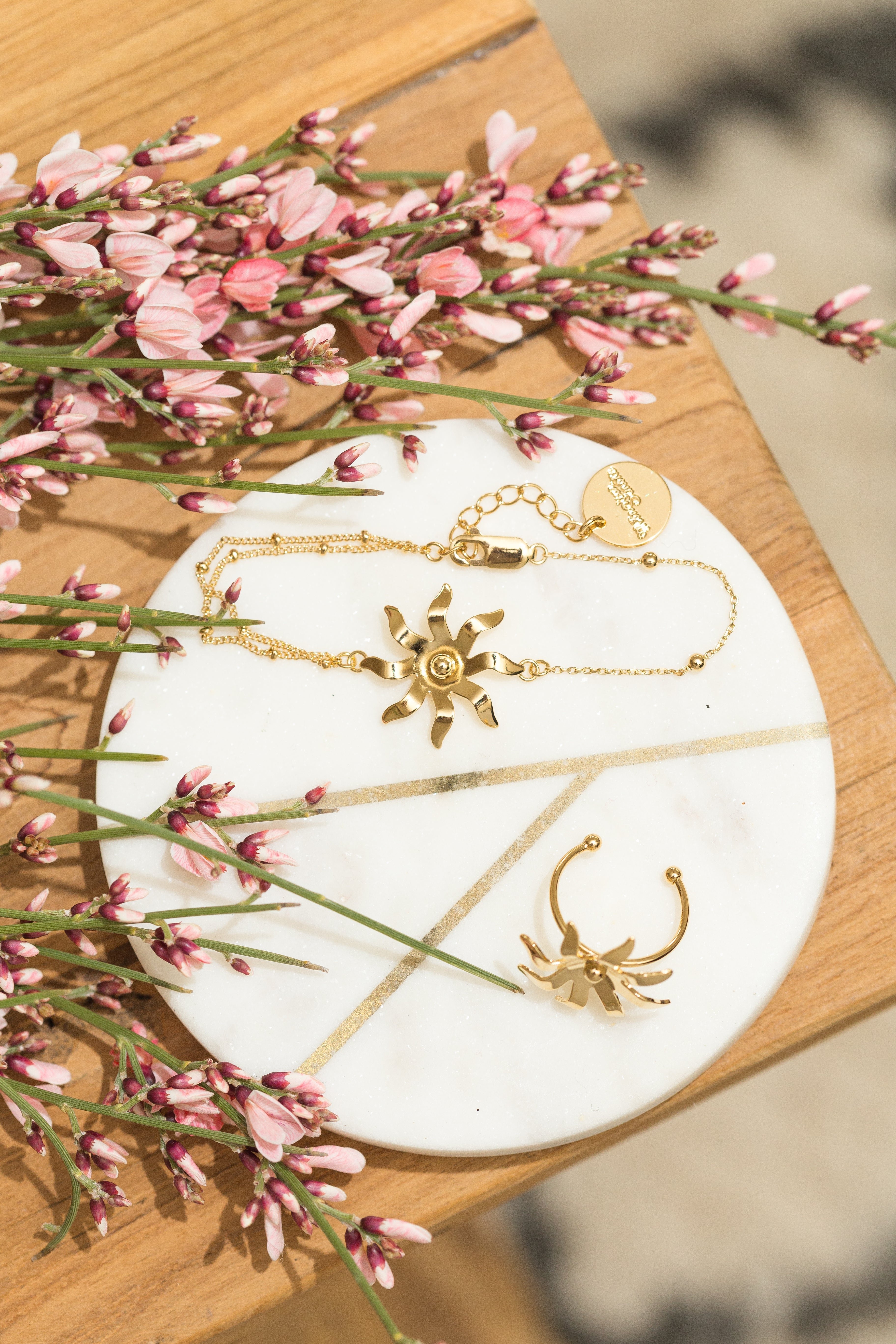 Silver-plated sun bracelet Golden