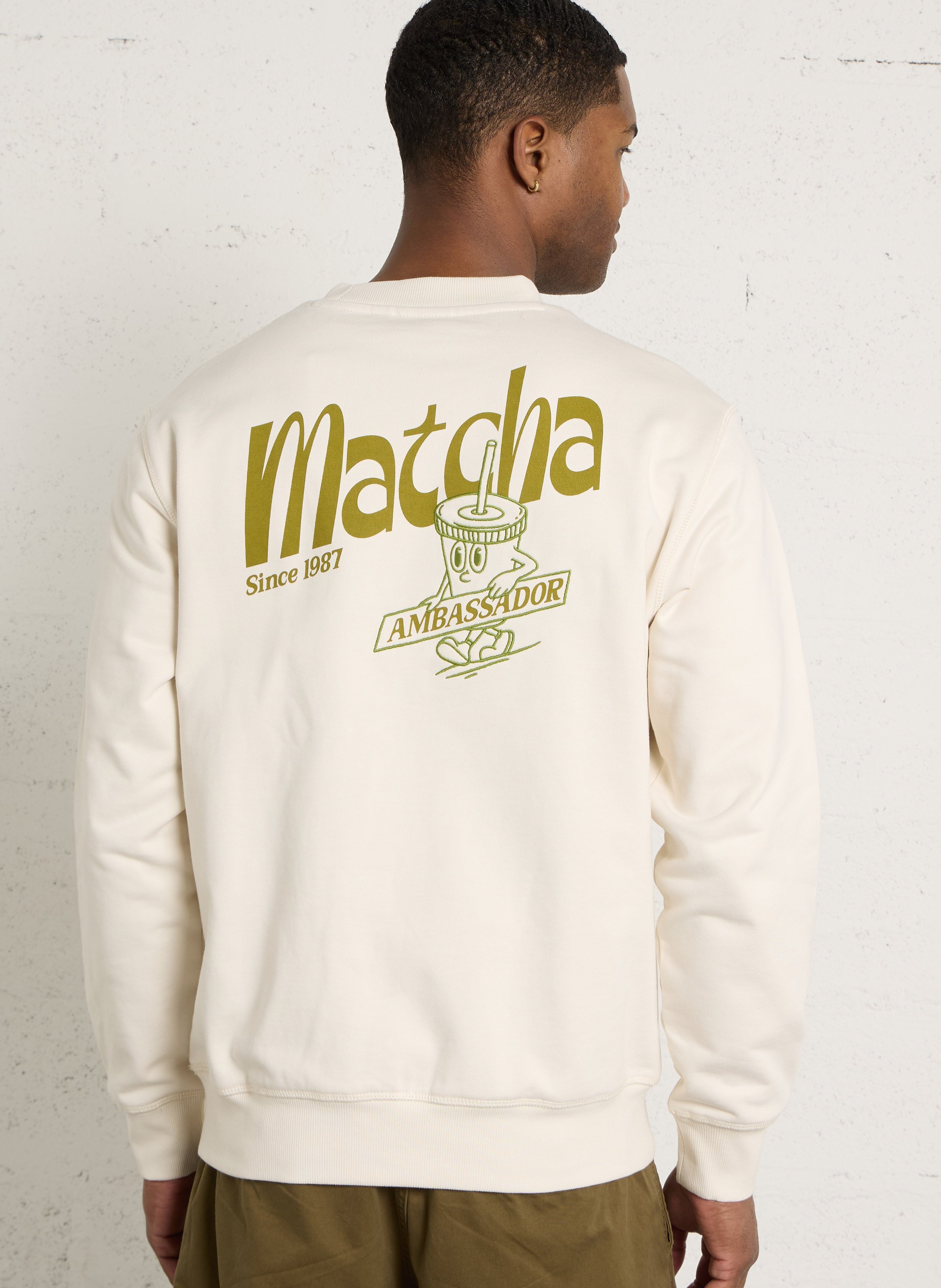 Round neck sweatshirt with cotton patterns NAPAPIJRI White