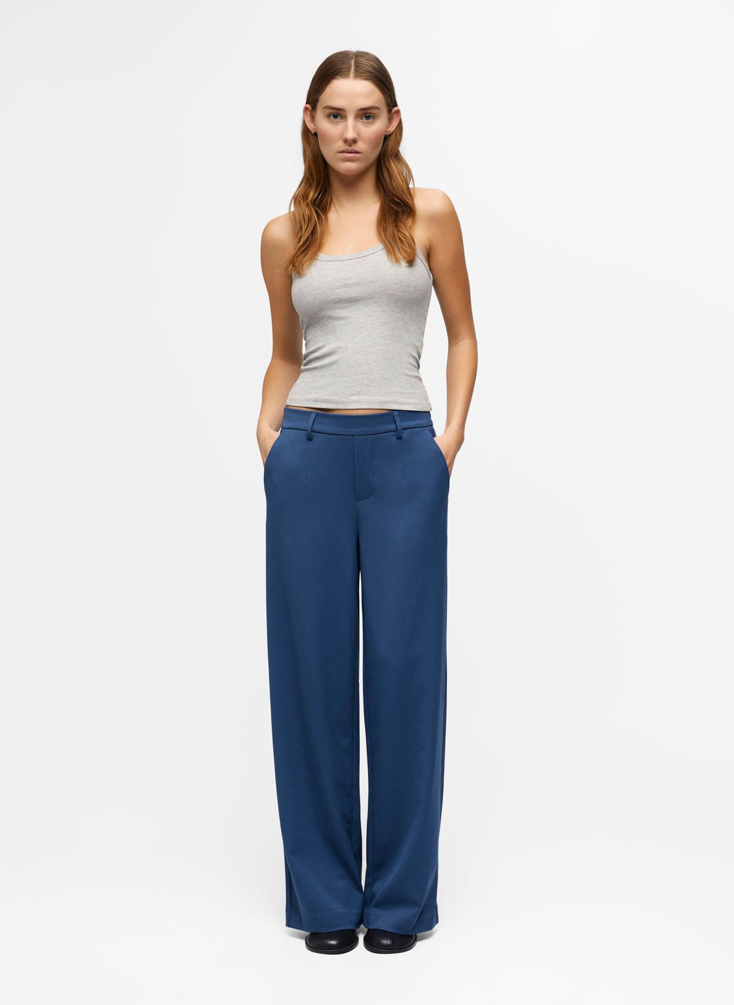 Pantalon fluide à pinces  Bleu