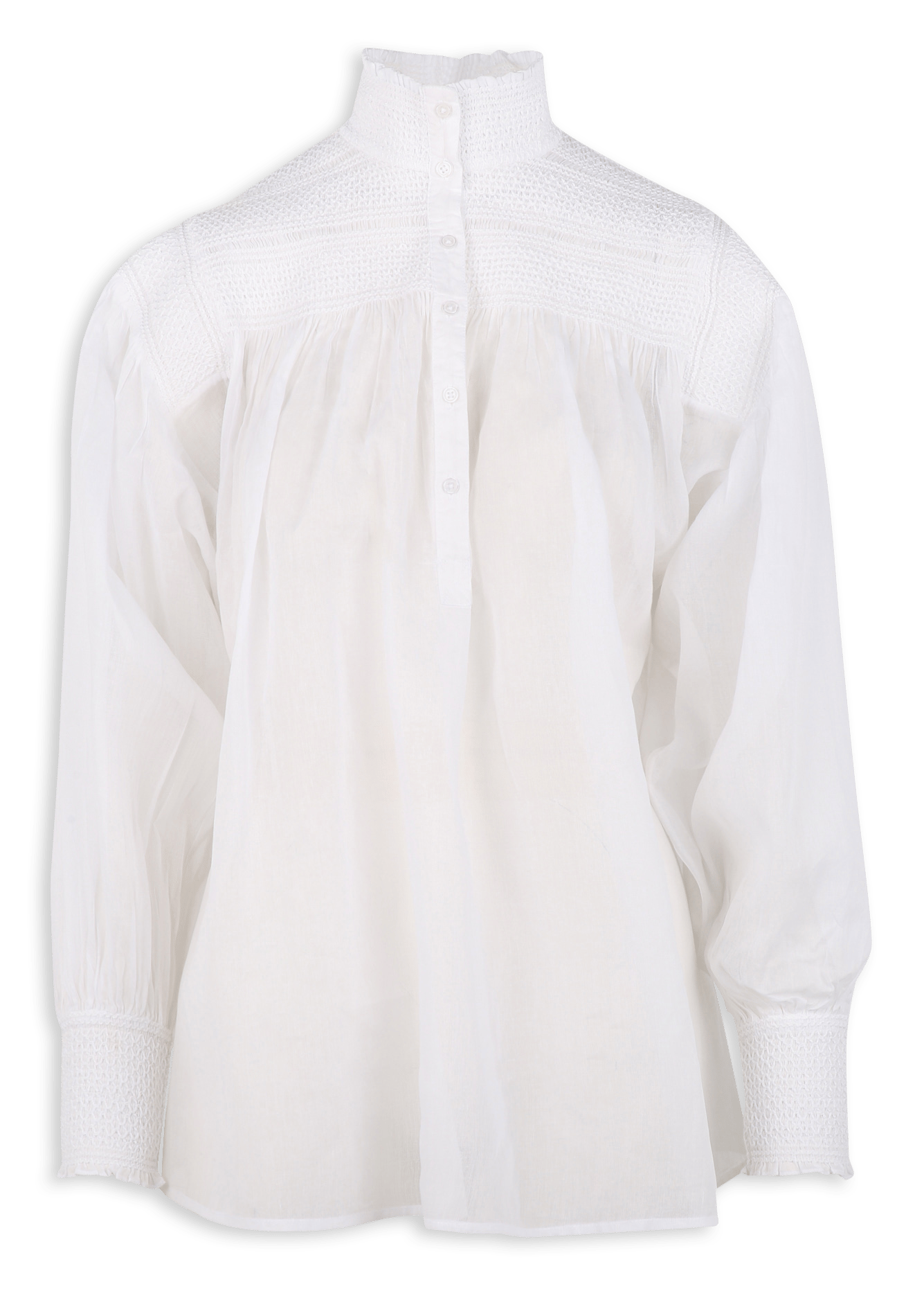 Baumwollbluse mit Stehkragen MES DEMOISELLES Weiss