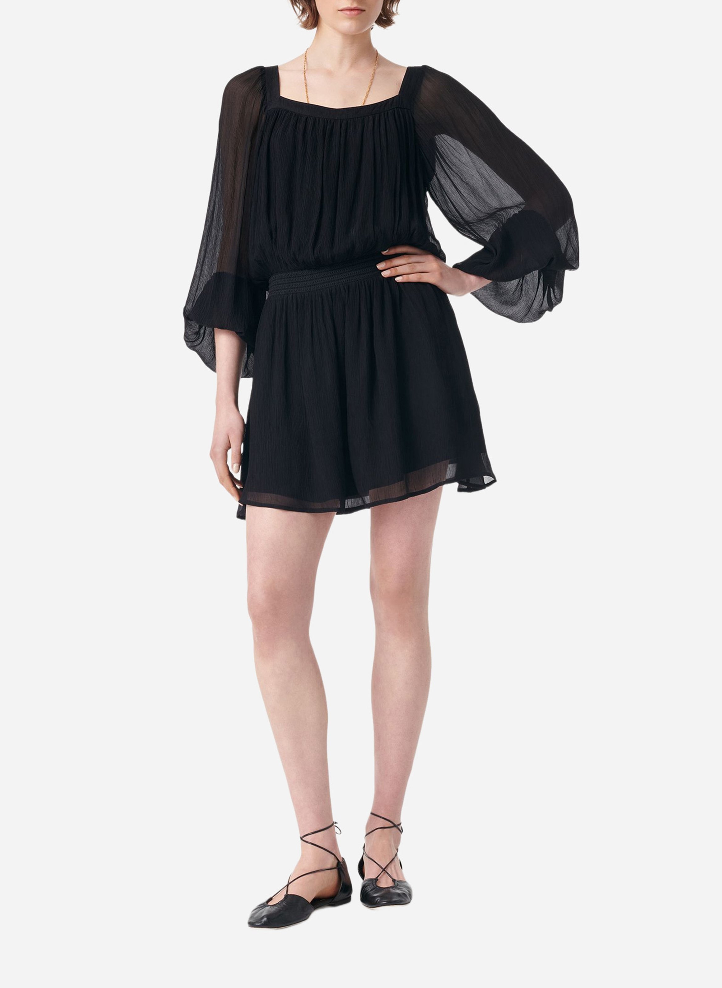 Robe courte encolure carré VANESSA BRUNO Noir