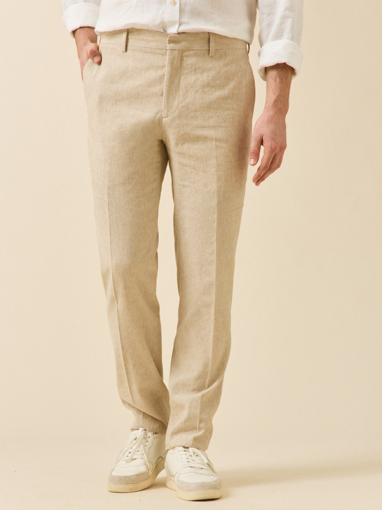 Pantalon de costume  lin mélangé CYRILLUS Beige