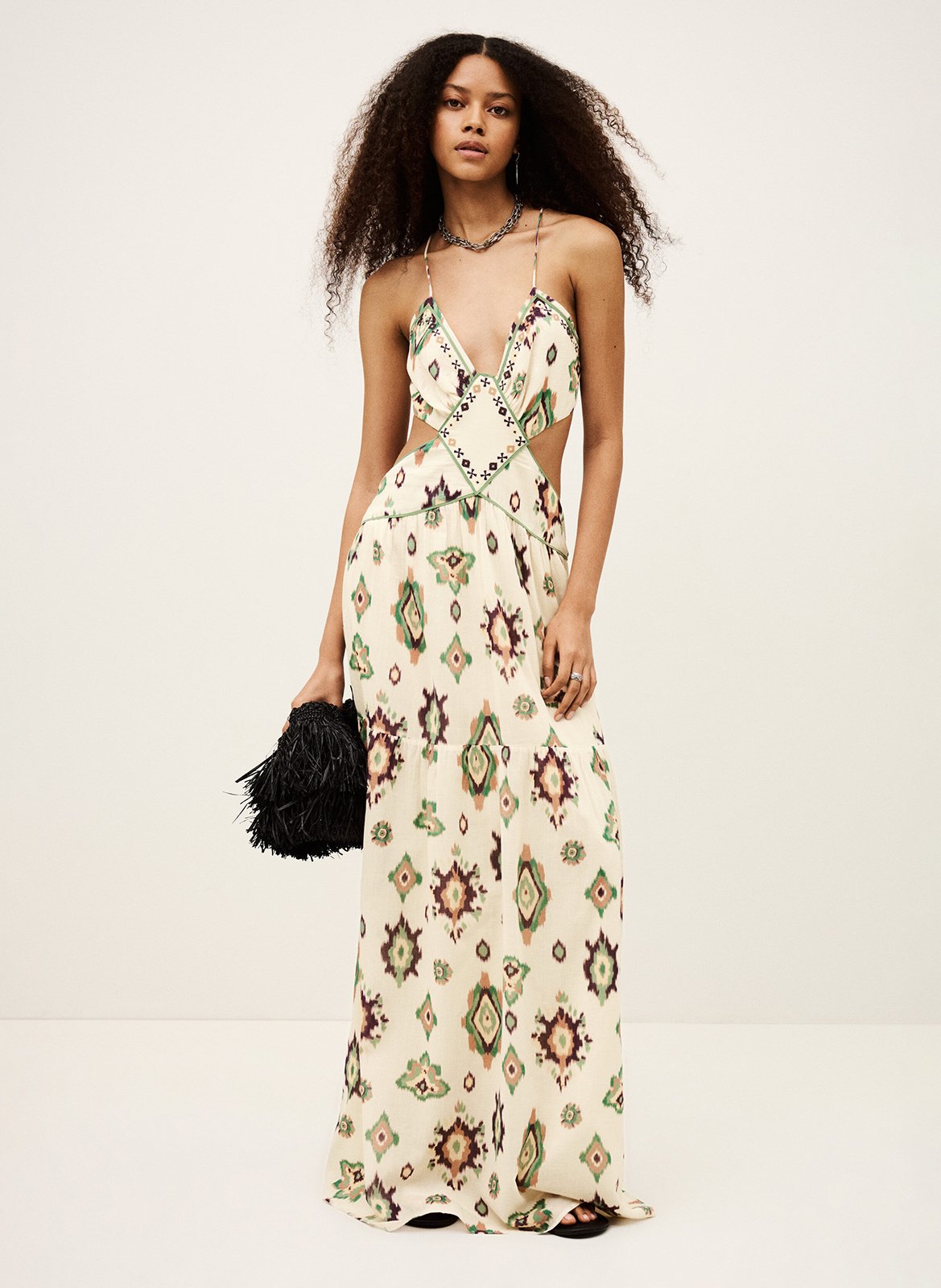 Robe longue évasée en coton BA&SH